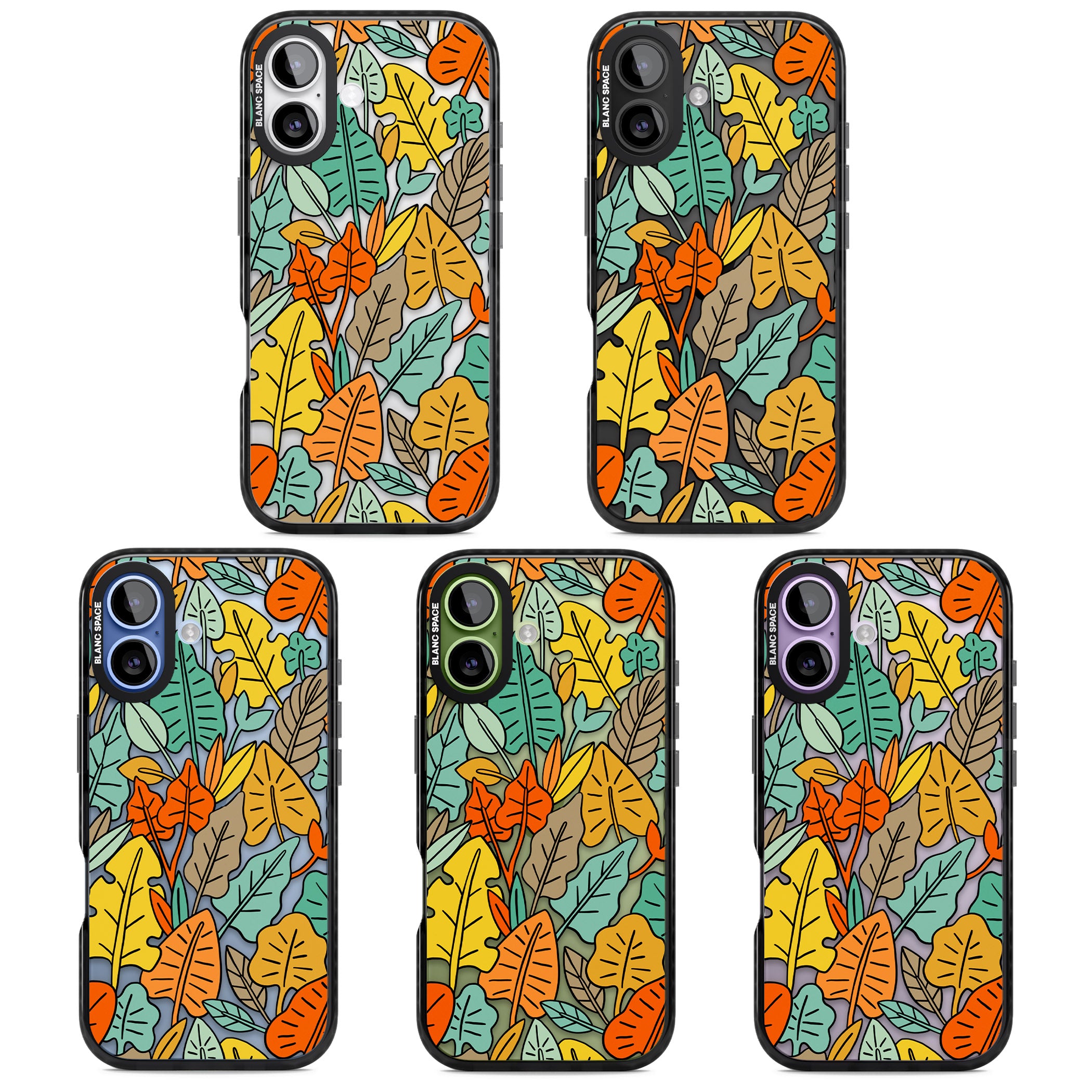 Pastel Toned Autumn Leaves iPhone 17 Impact Black Phone Case APT Impact Protection