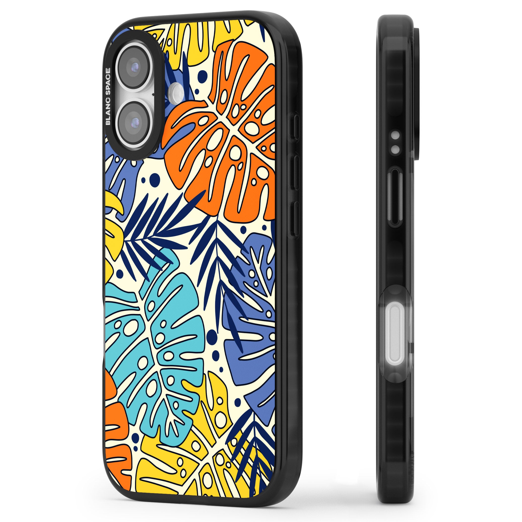 Beach Leaves iPhone 17 Impact Black Phone Case Side Profile