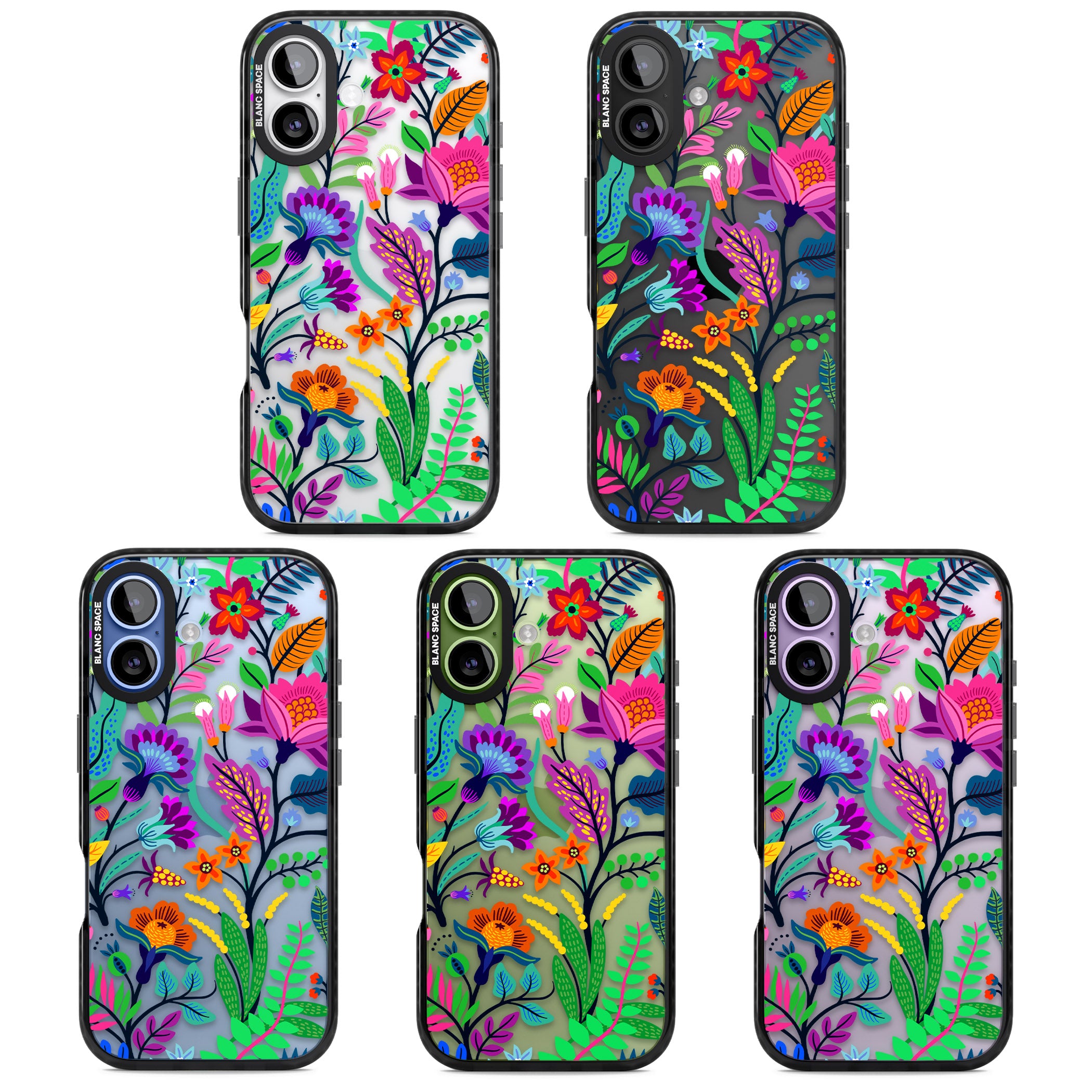 Floral Vibe iPhone 17 Impact Black Phone Case APT Impact Protection