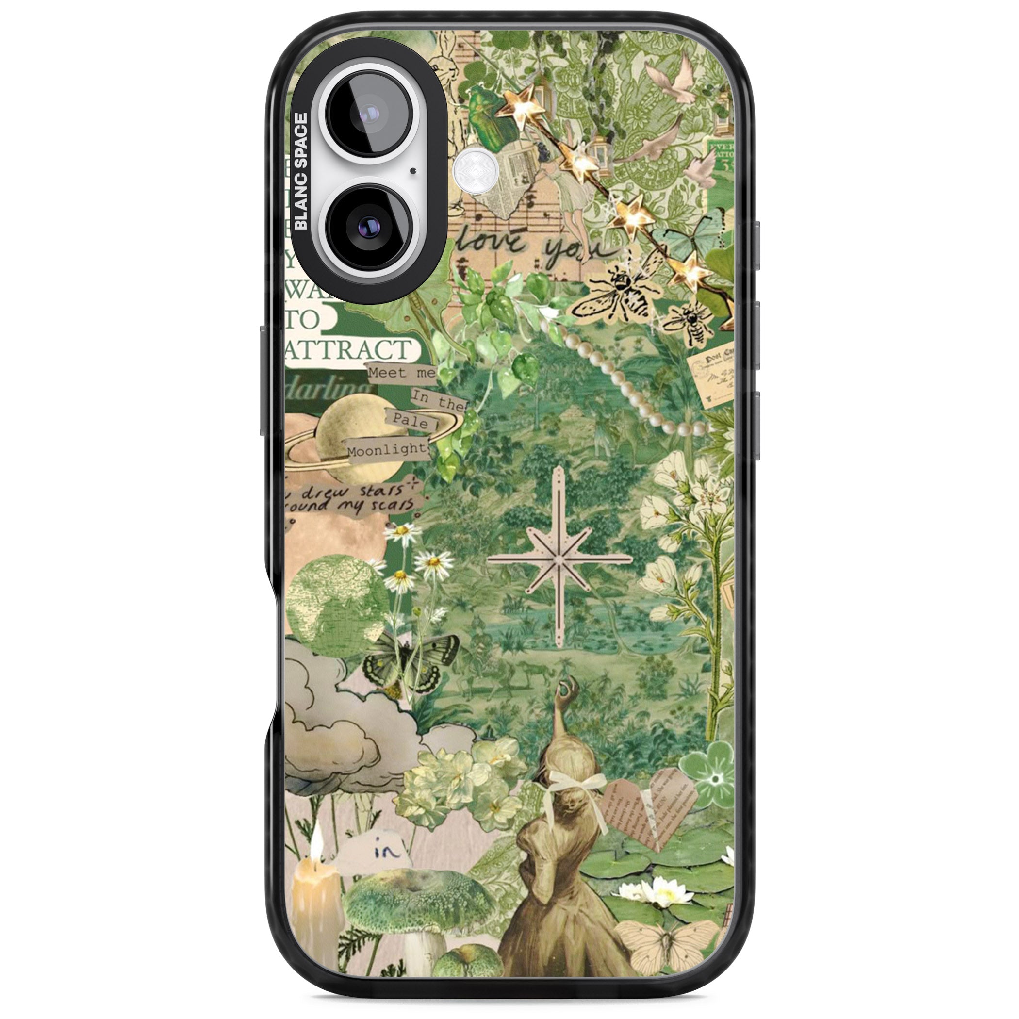 Green Vintage Collage iPhone 17 Impact Black Phone Case