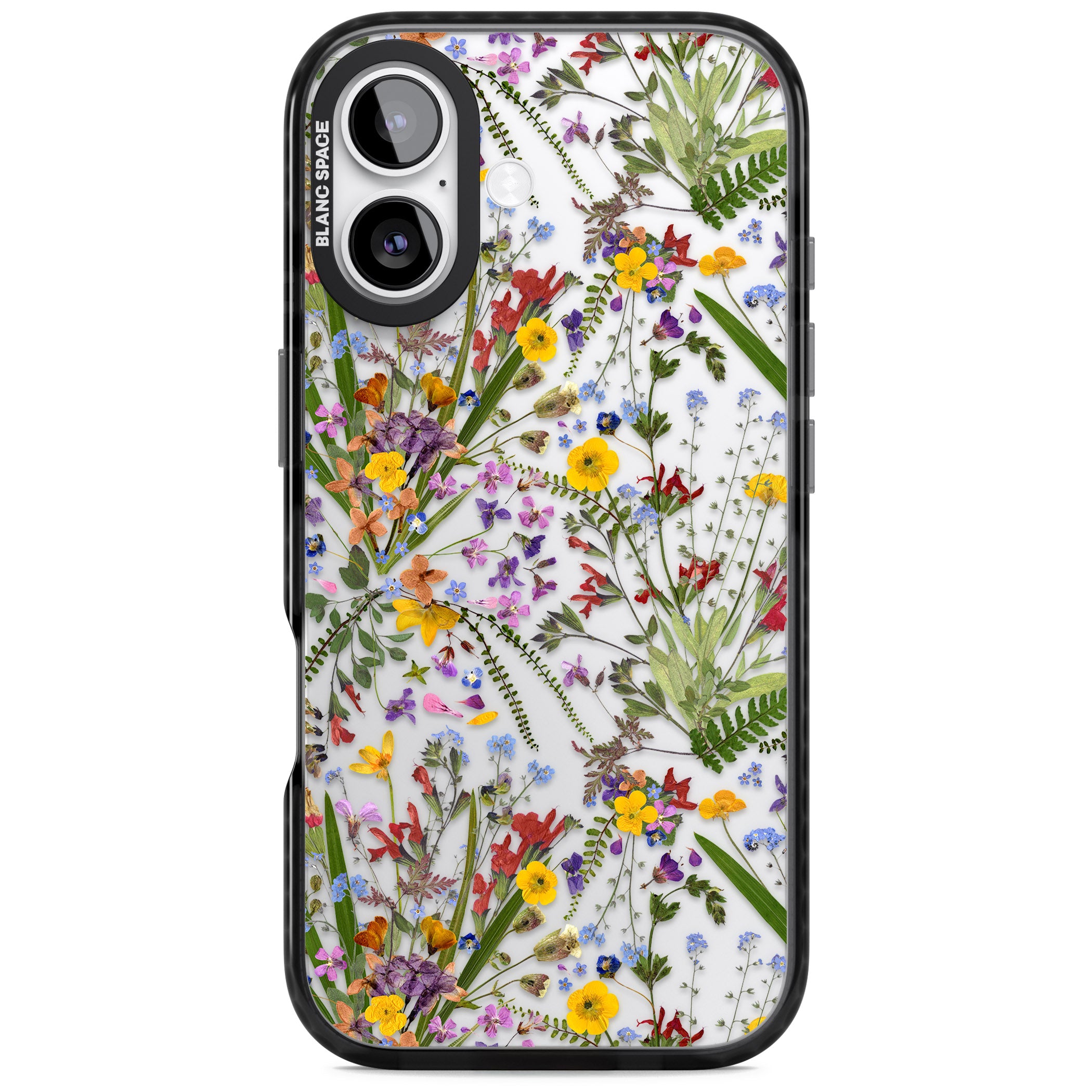 Wildflower & Leaves iPhone 17 Impact Black Phone Case