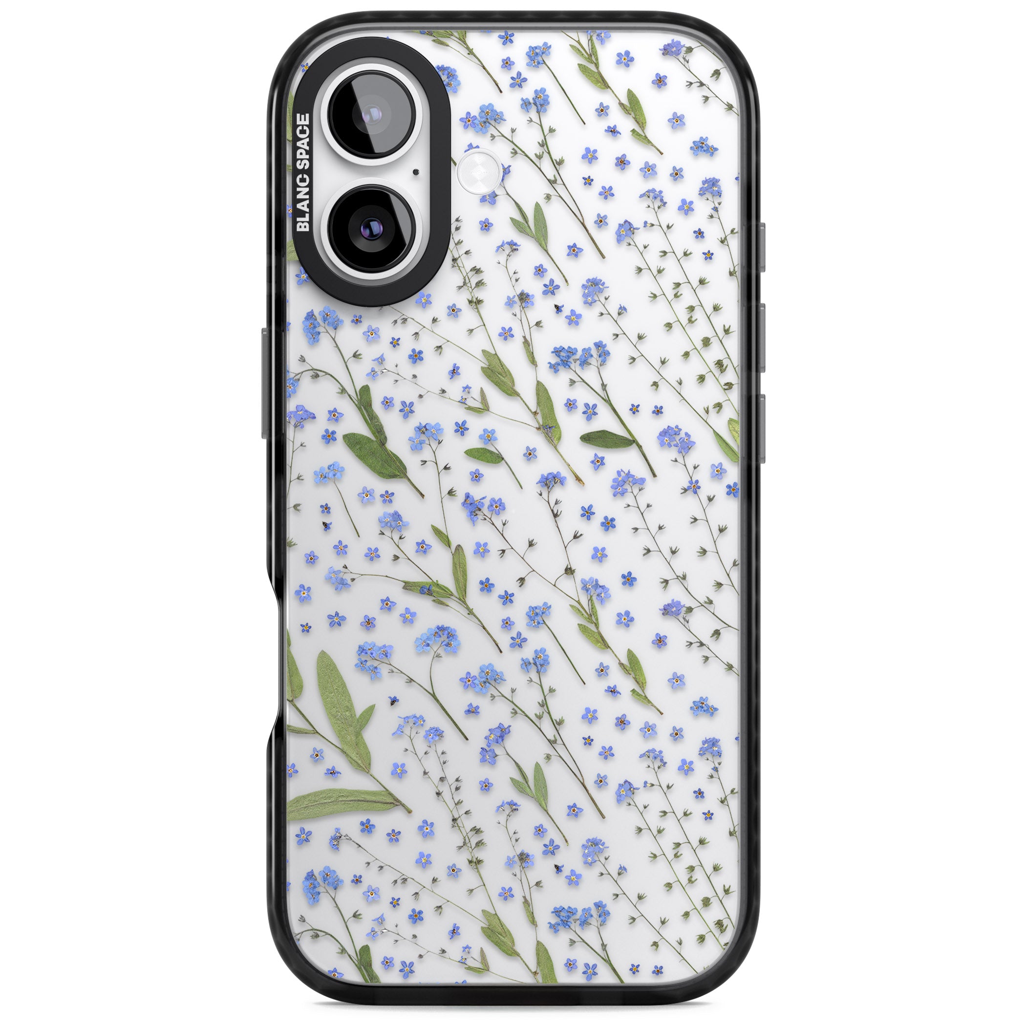 Blue Meadow Floral iPhone 17 Impact Black Phone Case