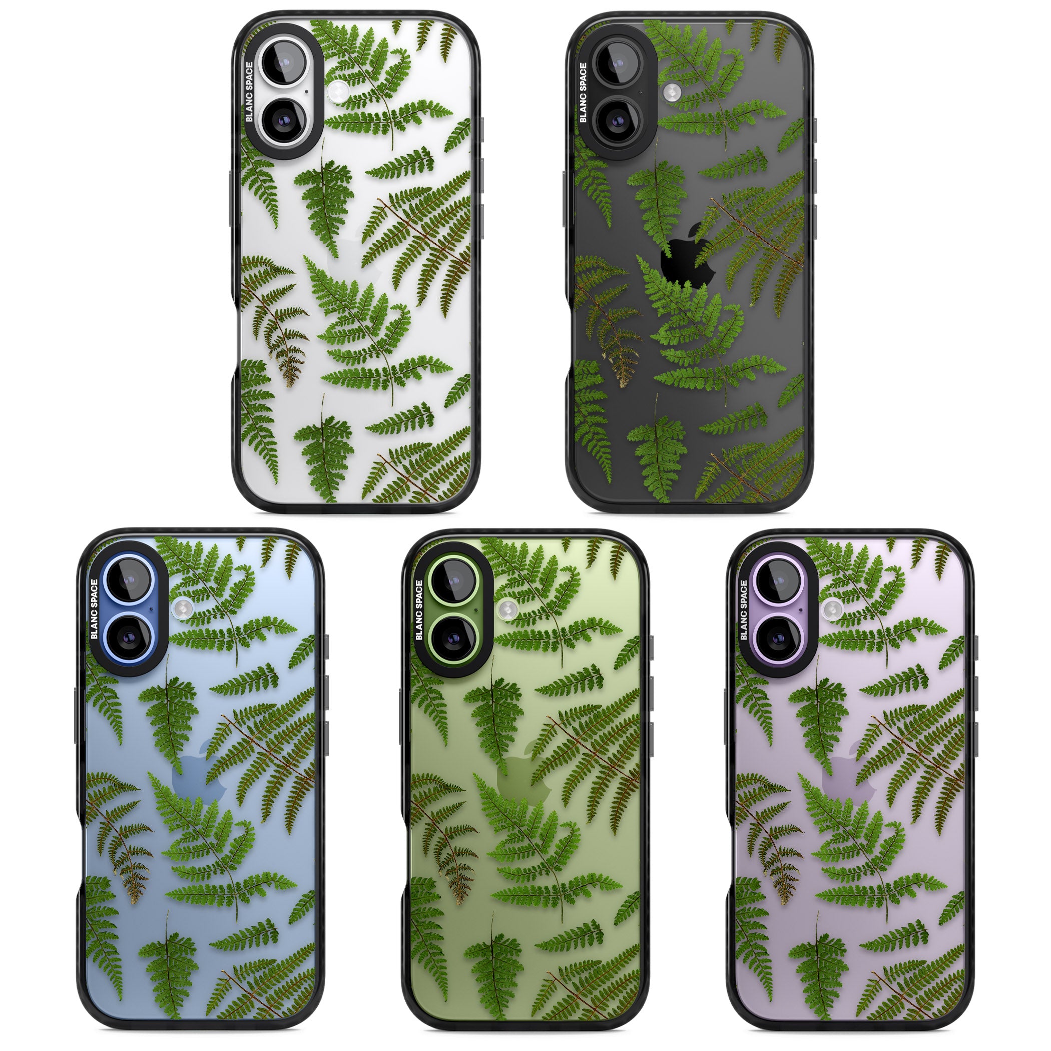 Leafy Ferns iPhone 17 Impact Black Phone Case APT Impact Protection