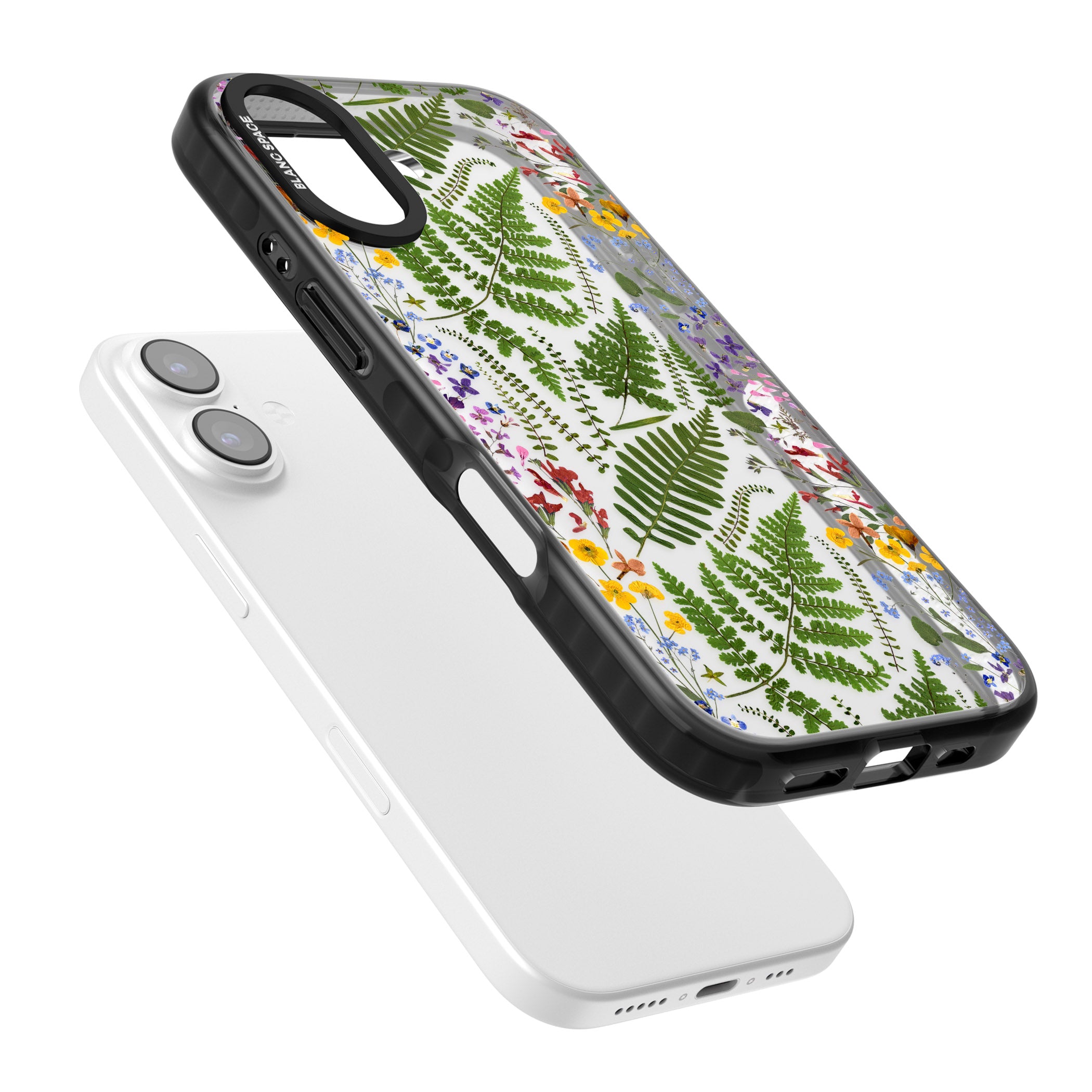 Botanical Fern & Floral iPhone 17 Impact Black Phone Case Colours