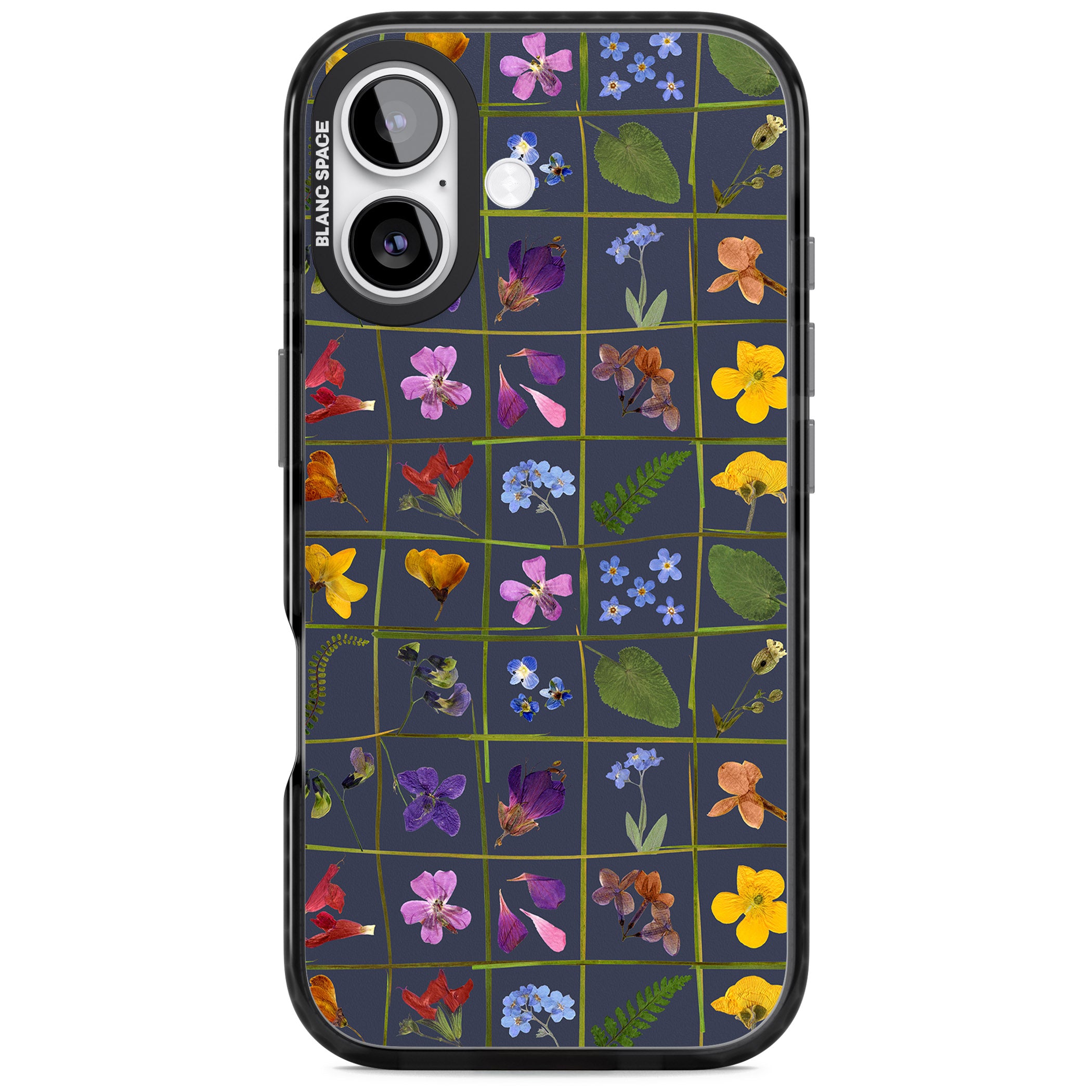 Wildflower Grid iPhone 17 Impact Black Phone Case