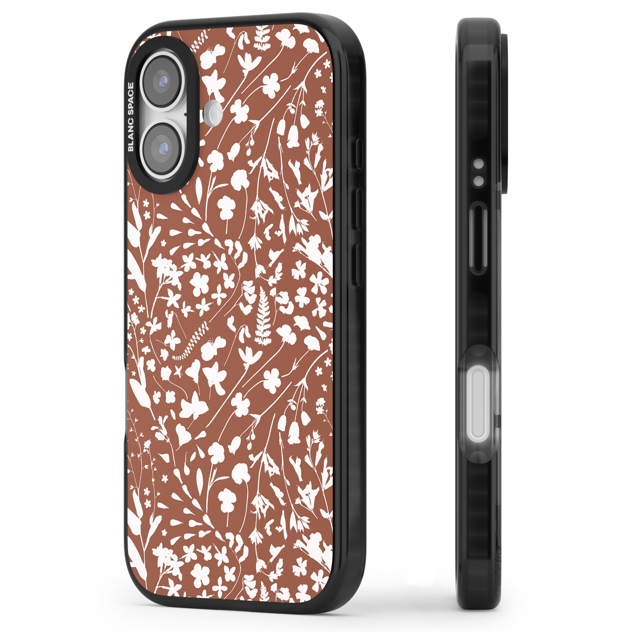 Wildflower Cluster On Terracotta iPhone 17 Impact Black Phone Case Side Profile