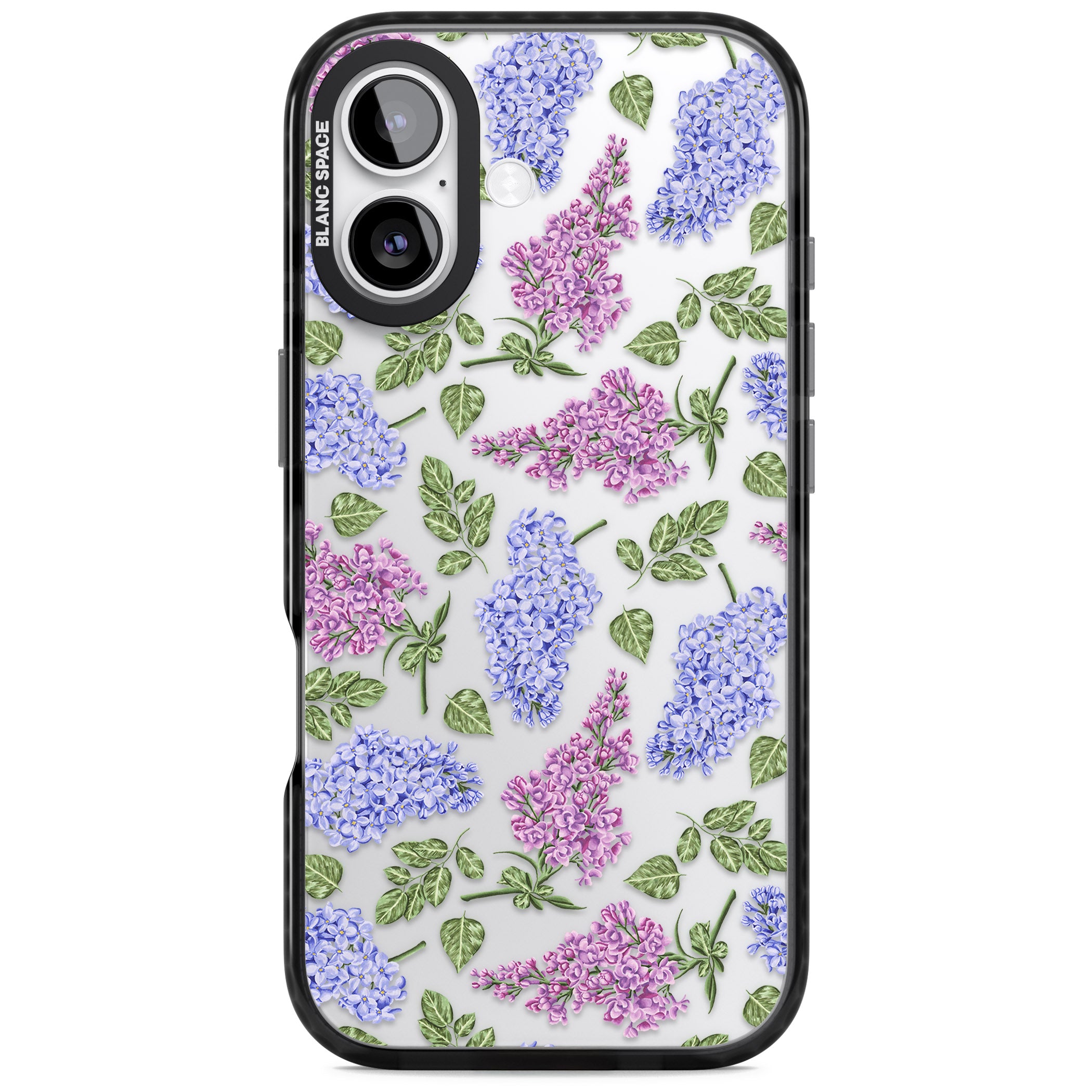 Purple Blossoms Transparent Floral iPhone 17 Impact Black Phone Case
