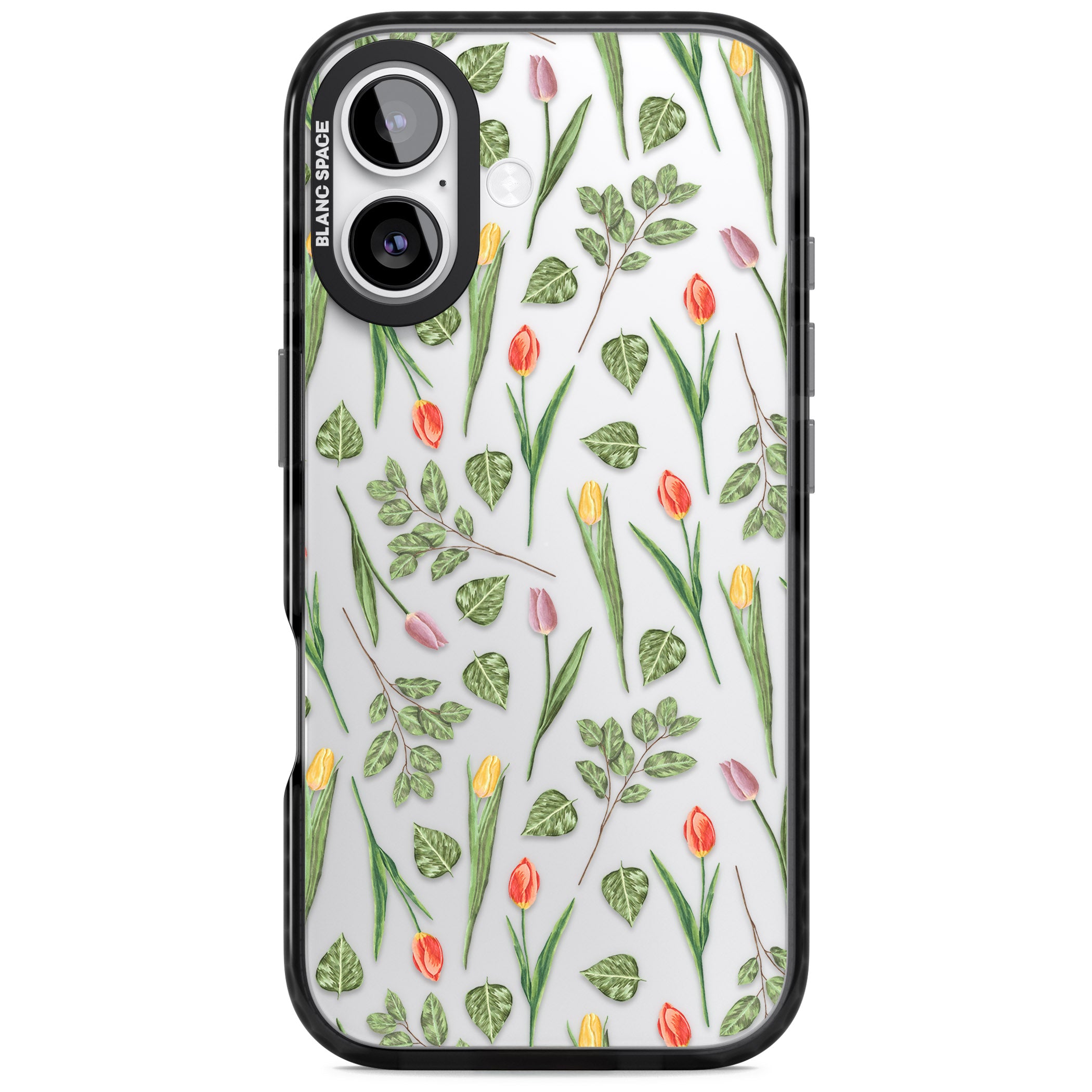 Spring Tulips Floral iPhone 17 Impact Black Phone Case