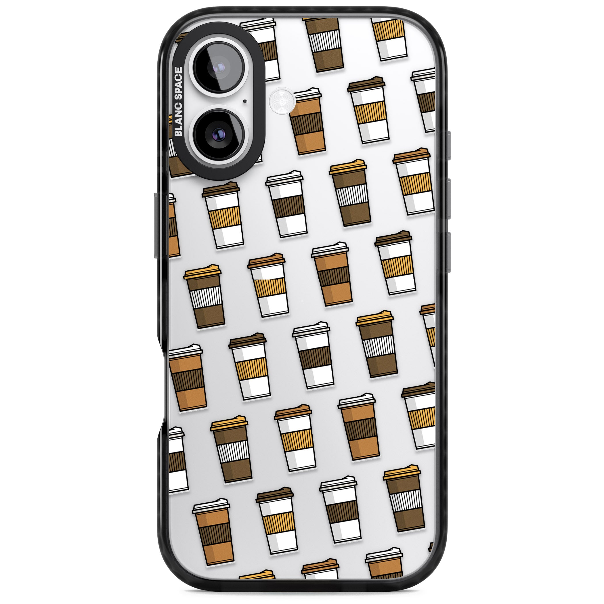 Coffee Cup Pattern iPhone 17 Impact Black Phone Case