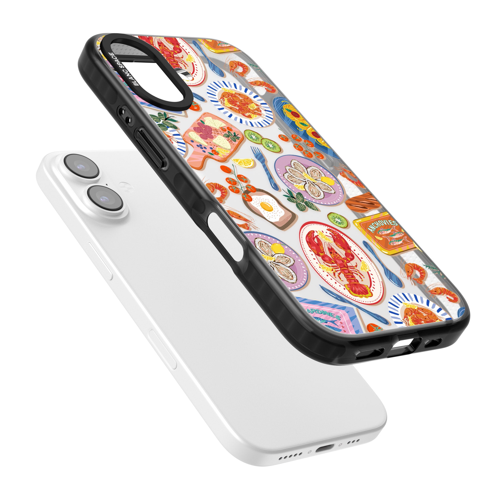 Seafood Pattern iPhone 17 Impact Black Phone Case Colours