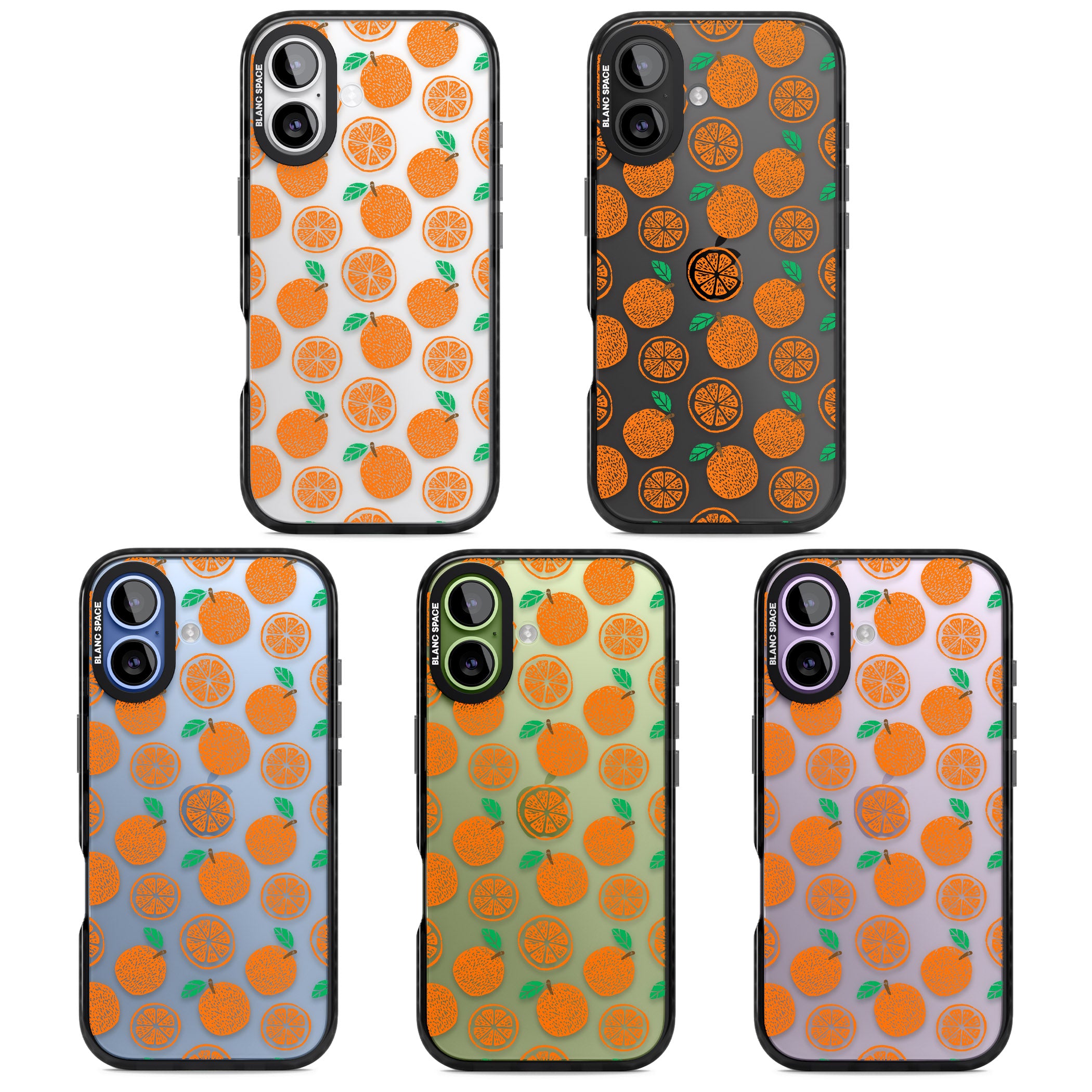 Orange Pattern iPhone 17 Impact Black Phone Case APT Impact Protection