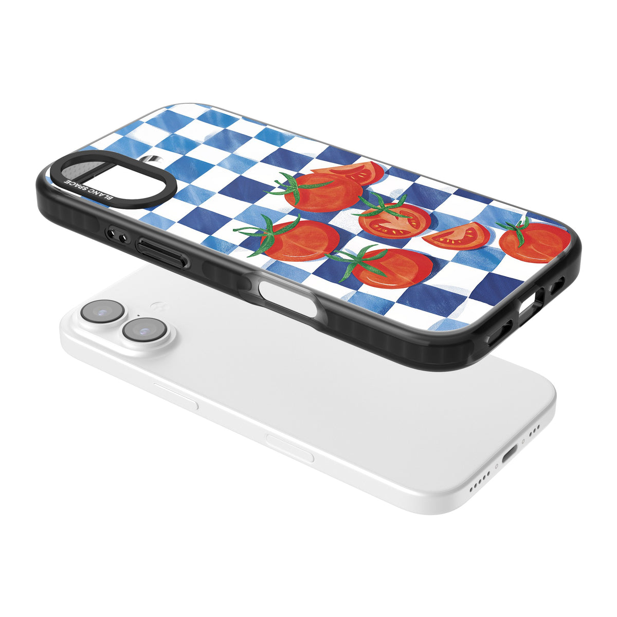 Riviera Picnic iPhone 16 / iPhone 16 Plus / iPhone 17 Impact Black Phone Case angled