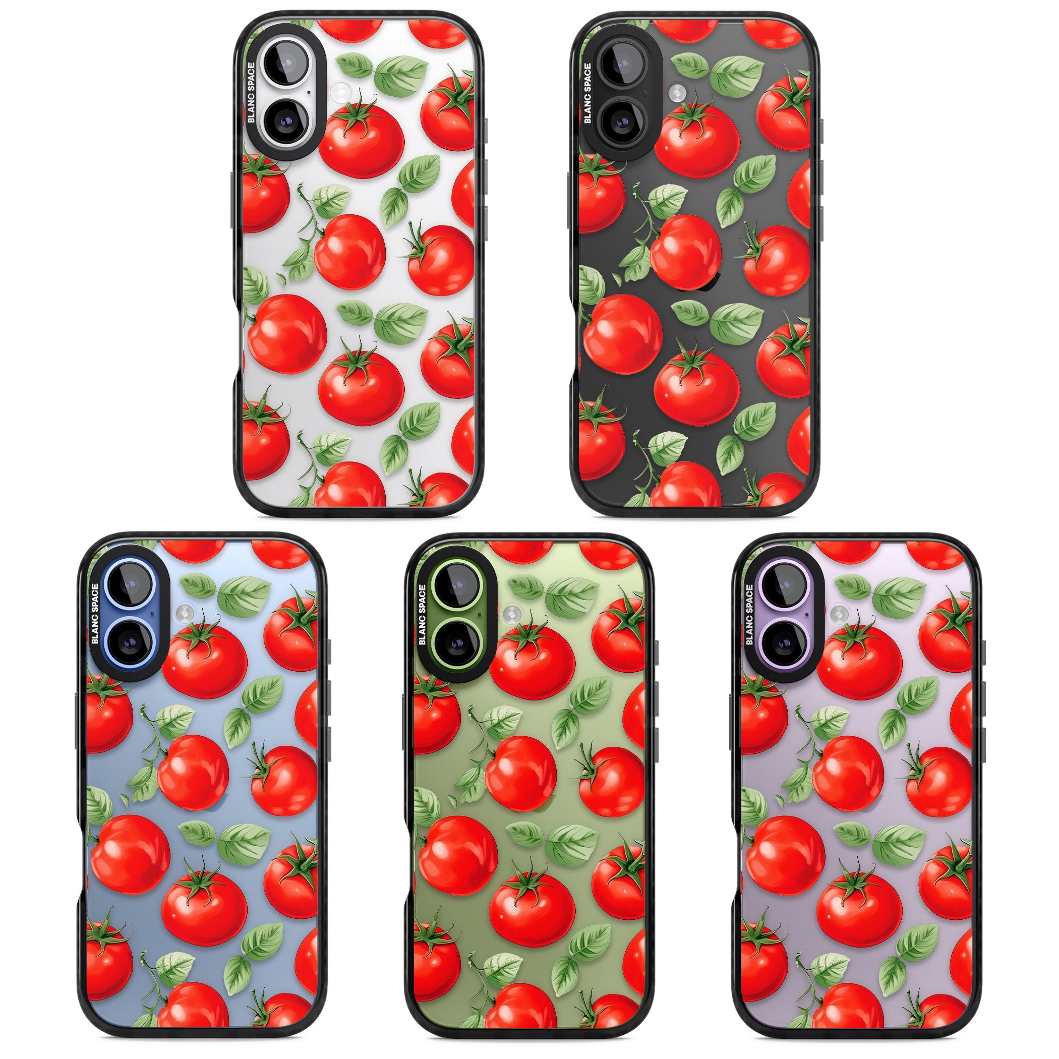 Tomato Pattern iPhone 17 Impact Black Phone Case APT Impact Protection