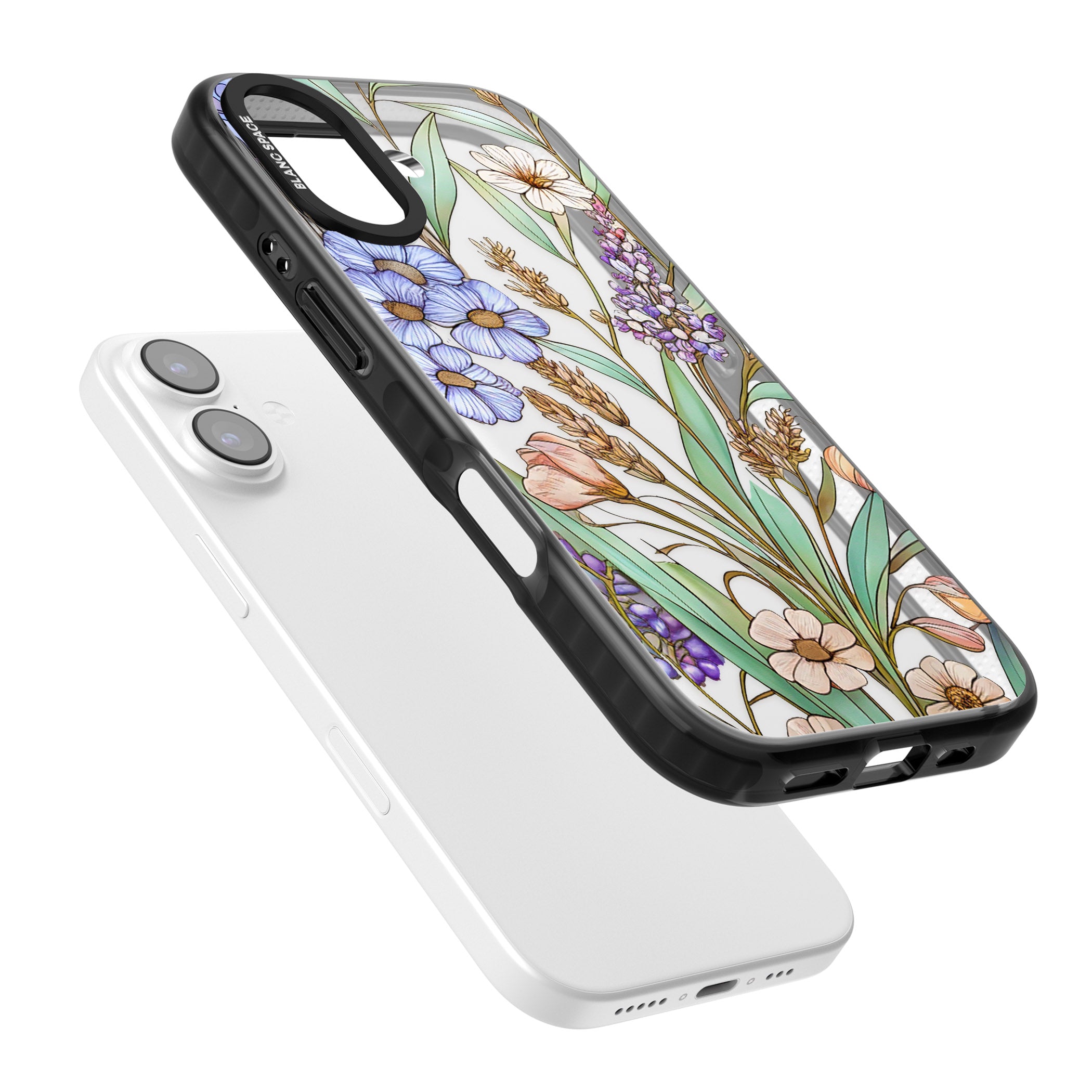 Glass Lavenders & Daisies iPhone 17 Impact Black Phone Case Colours