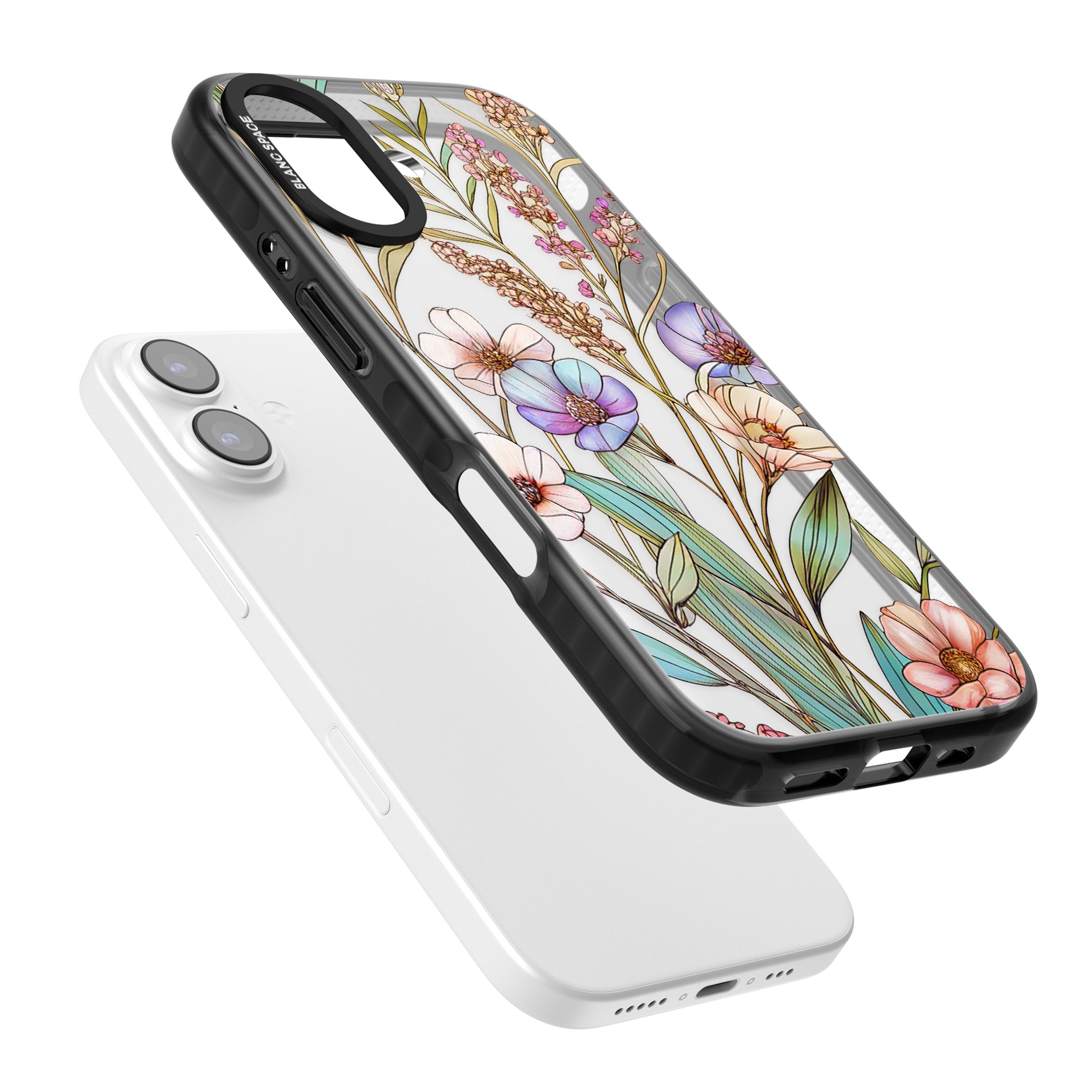 Glass Summer Flowers iPhone 17 Impact Black Phone Case Colours