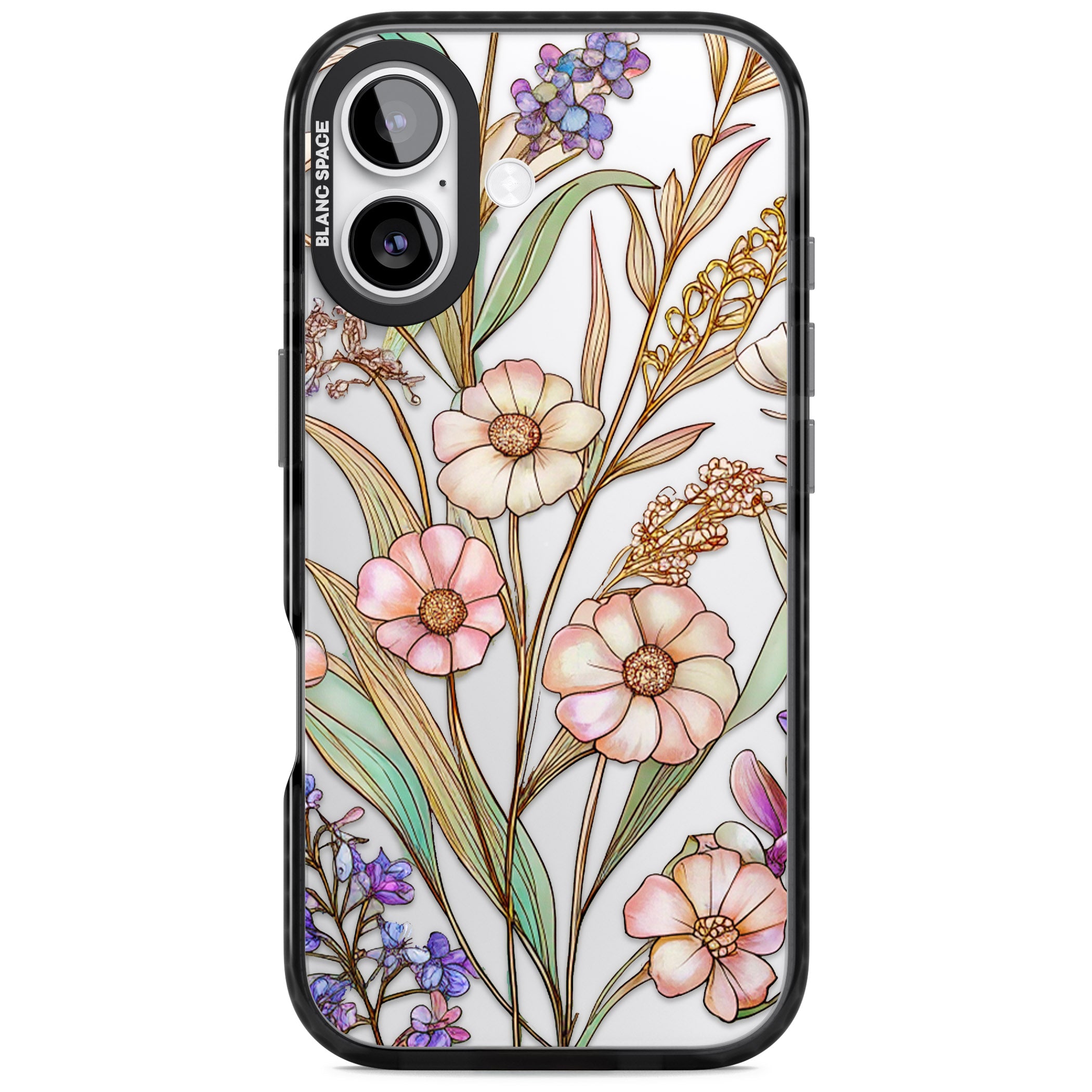 Glass Spring Flowers iPhone 17 Impact Black Phone Case