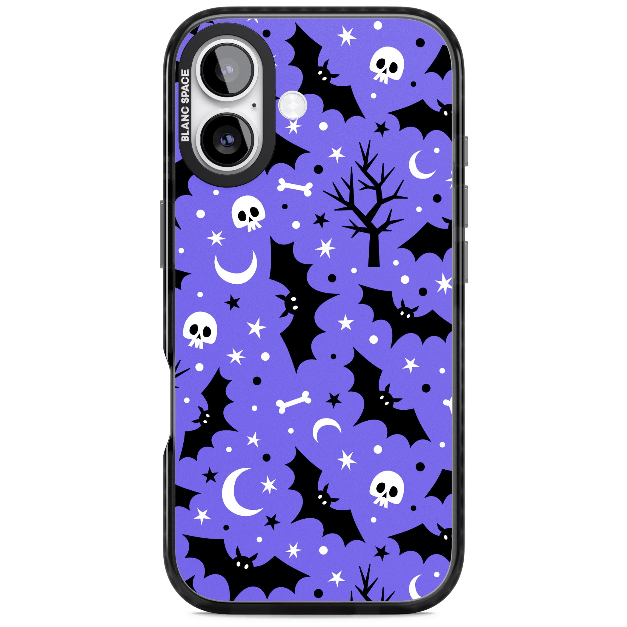 Bats N' Bones Pattern iPhone 17 Impact Black Phone Case