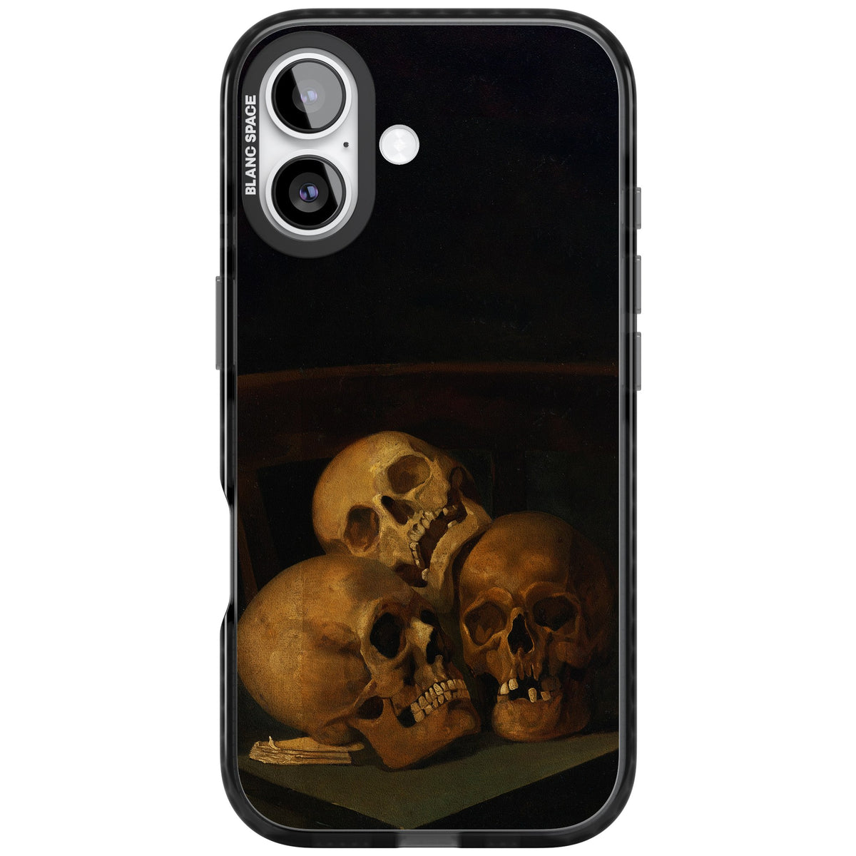 Still Life Of Three Skulls iPhone 16 / iPhone 16 Plus / iPhone 17 Impact Black Phone Case front