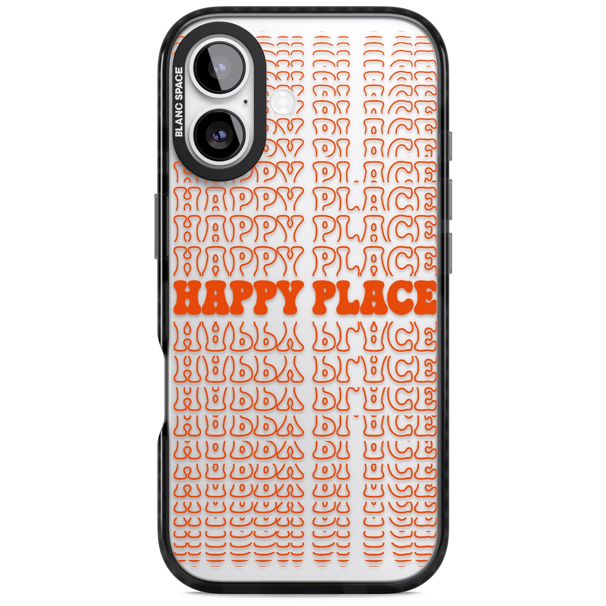 Happy Place (Orange) iPhone 17 Impact Black Phone Case