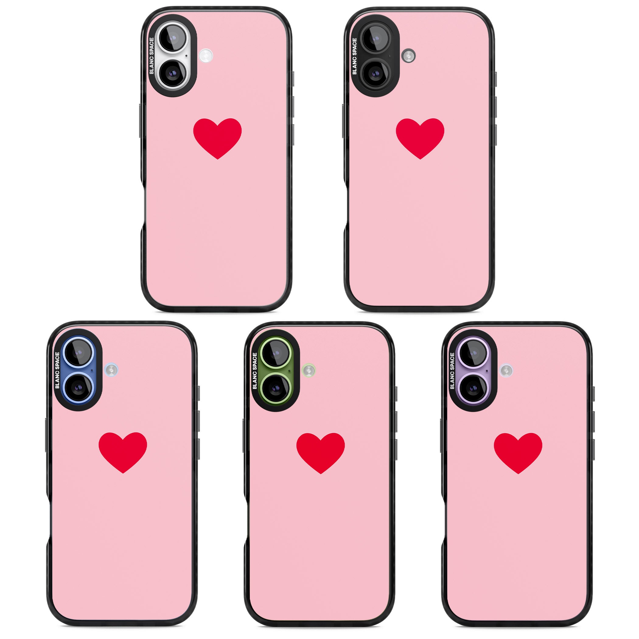 Red & Pink Heart iPhone 17 Impact Black Phone Case APT Impact Protection