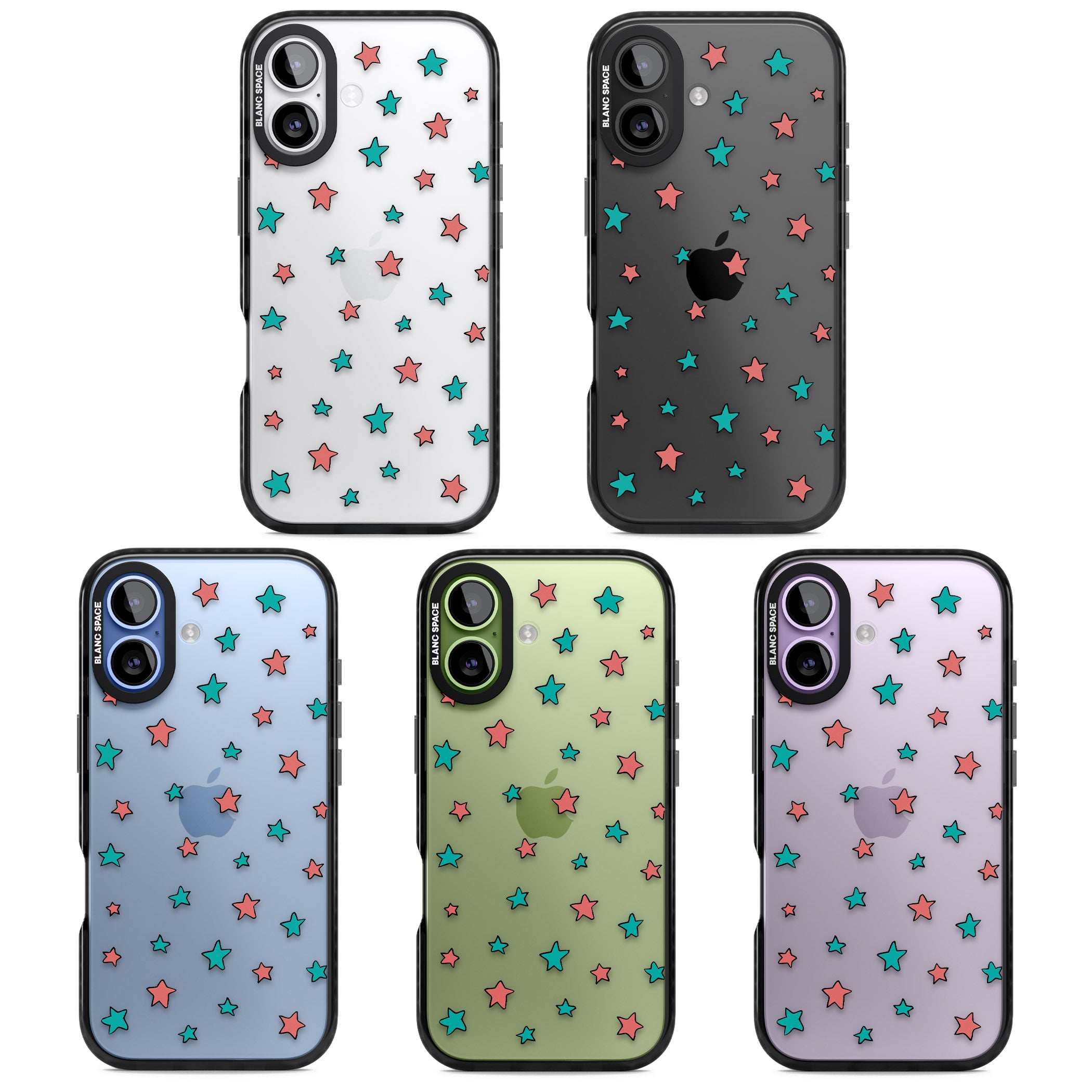 Heartstopper Stars Pattern iPhone 17 Impact Black Phone Case APT Impact Protection