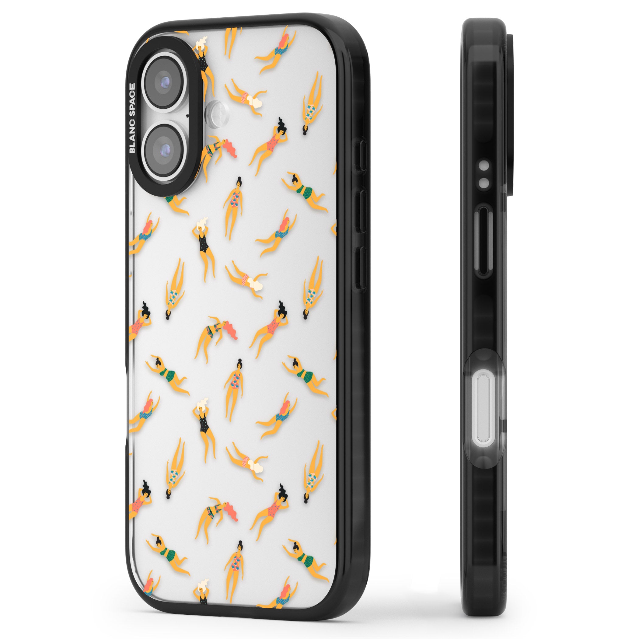 Poolside Pattern iPhone 17 Impact Black Phone Case Side Profile
