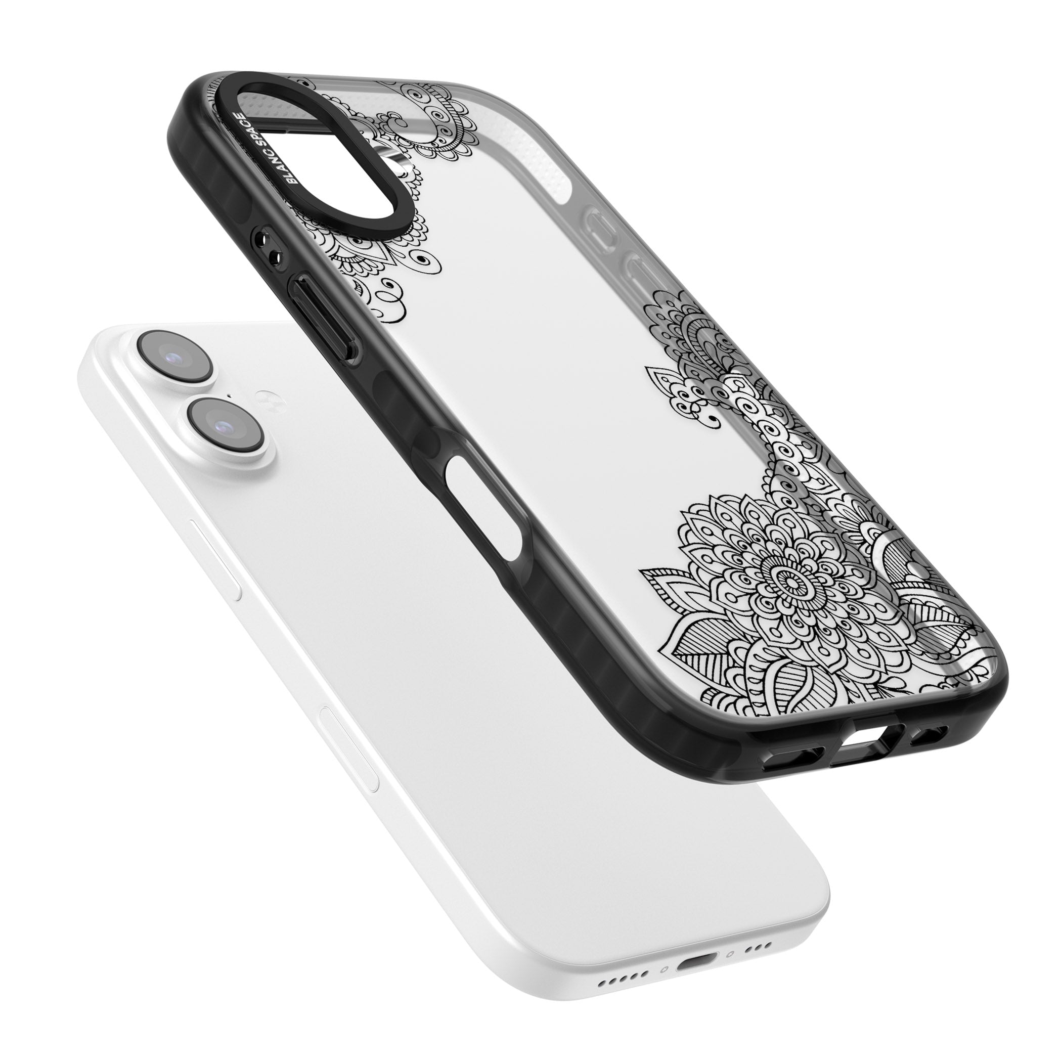 Black Henna Botanicals iPhone 17 Impact Black Phone Case Colours