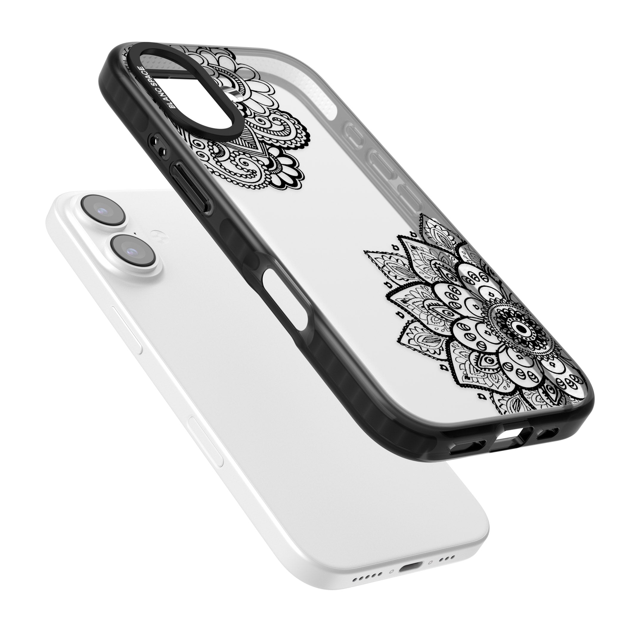 Black Henna Florals iPhone 17 Impact Black Phone Case Colours