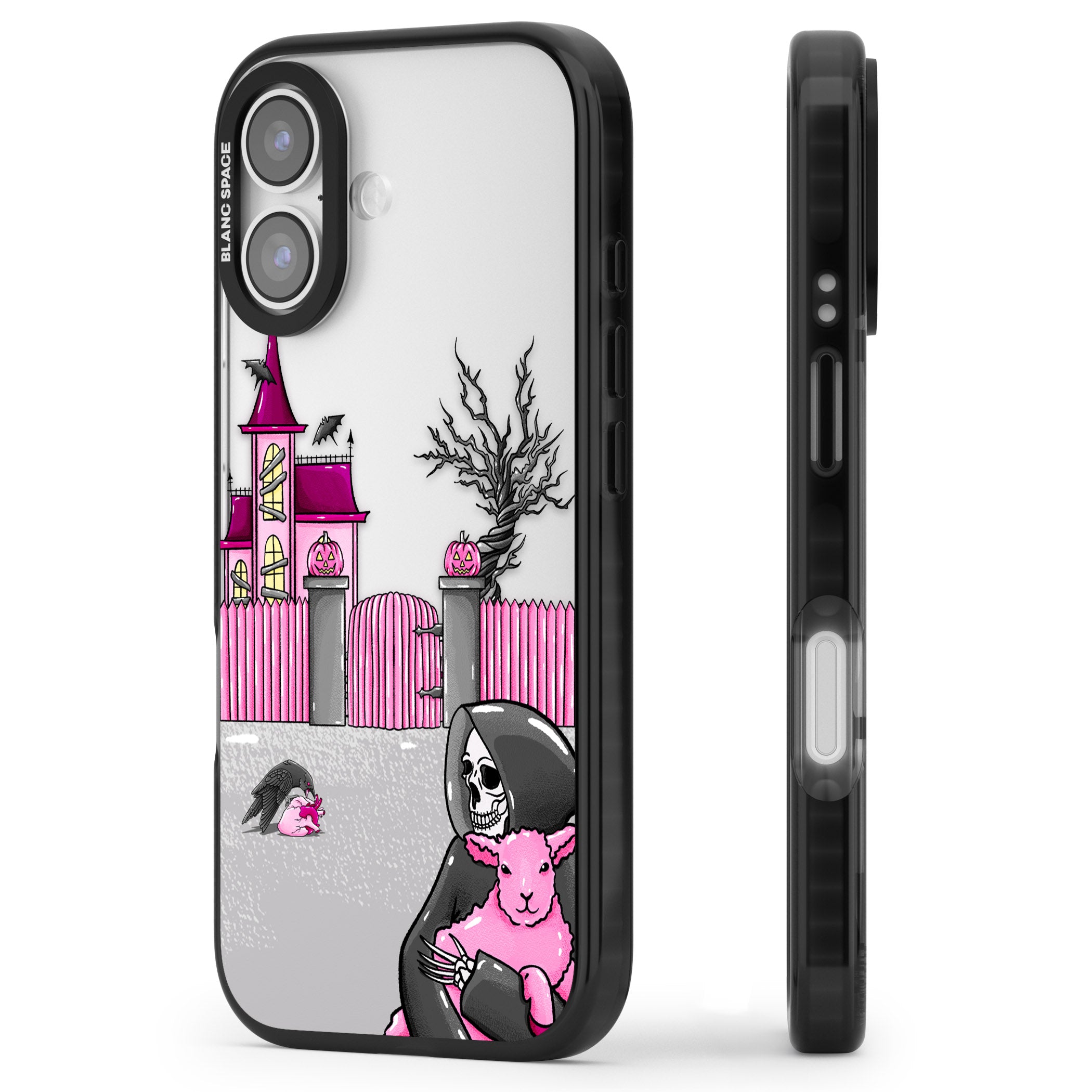 Left With My Heart iPhone 17 Impact Black Phone Case Side Profile
