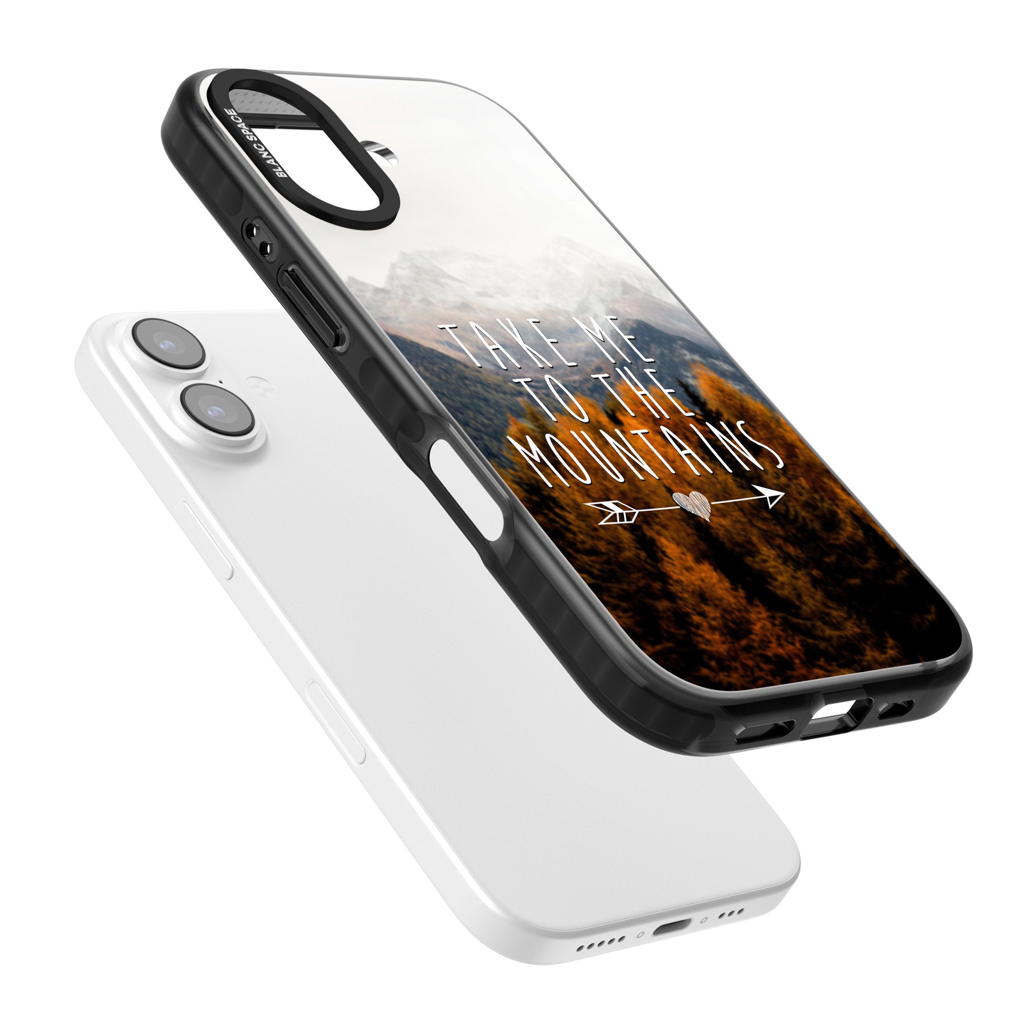 Take Me Mountains Quote iPhone 17 Impact Black Phone Case Colours
