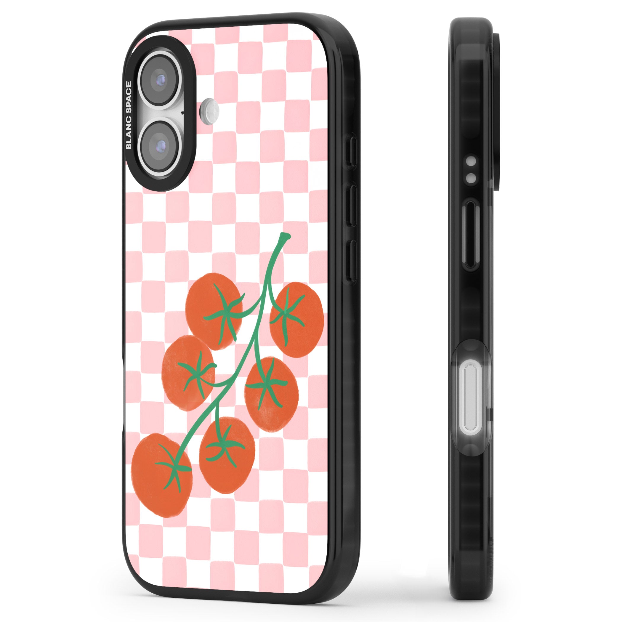 Loose Tomatoes iPhone 17 Impact Black Phone Case Side Profile