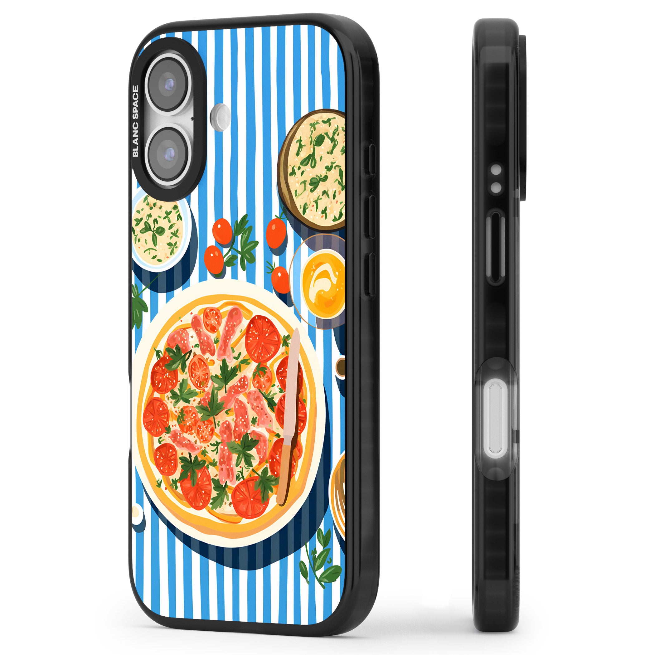 Italian Platter iPhone 17 Impact Black Phone Case Side Profile