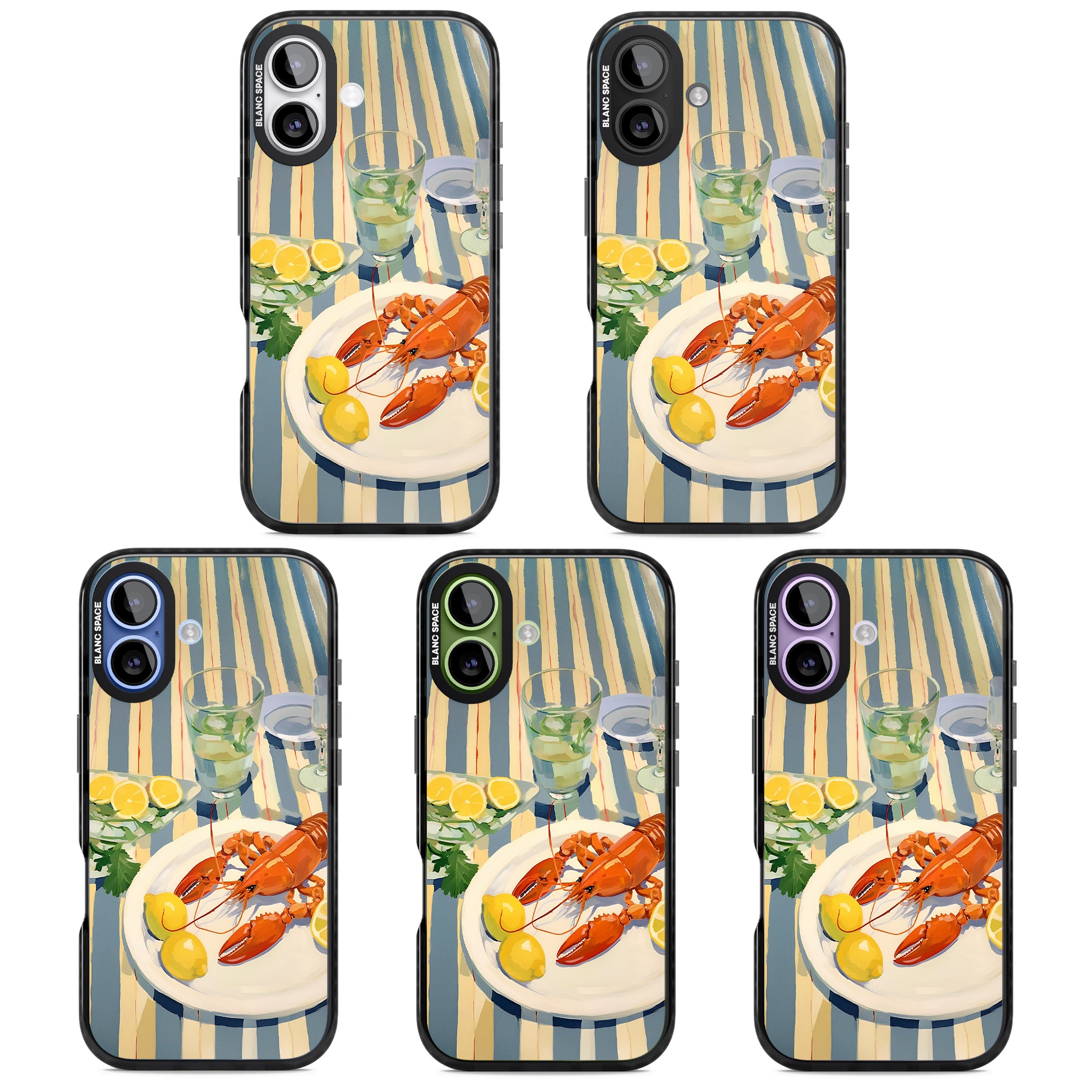 Lobster & Lemons iPhone 17 Impact Black Phone Case APT Impact Protection