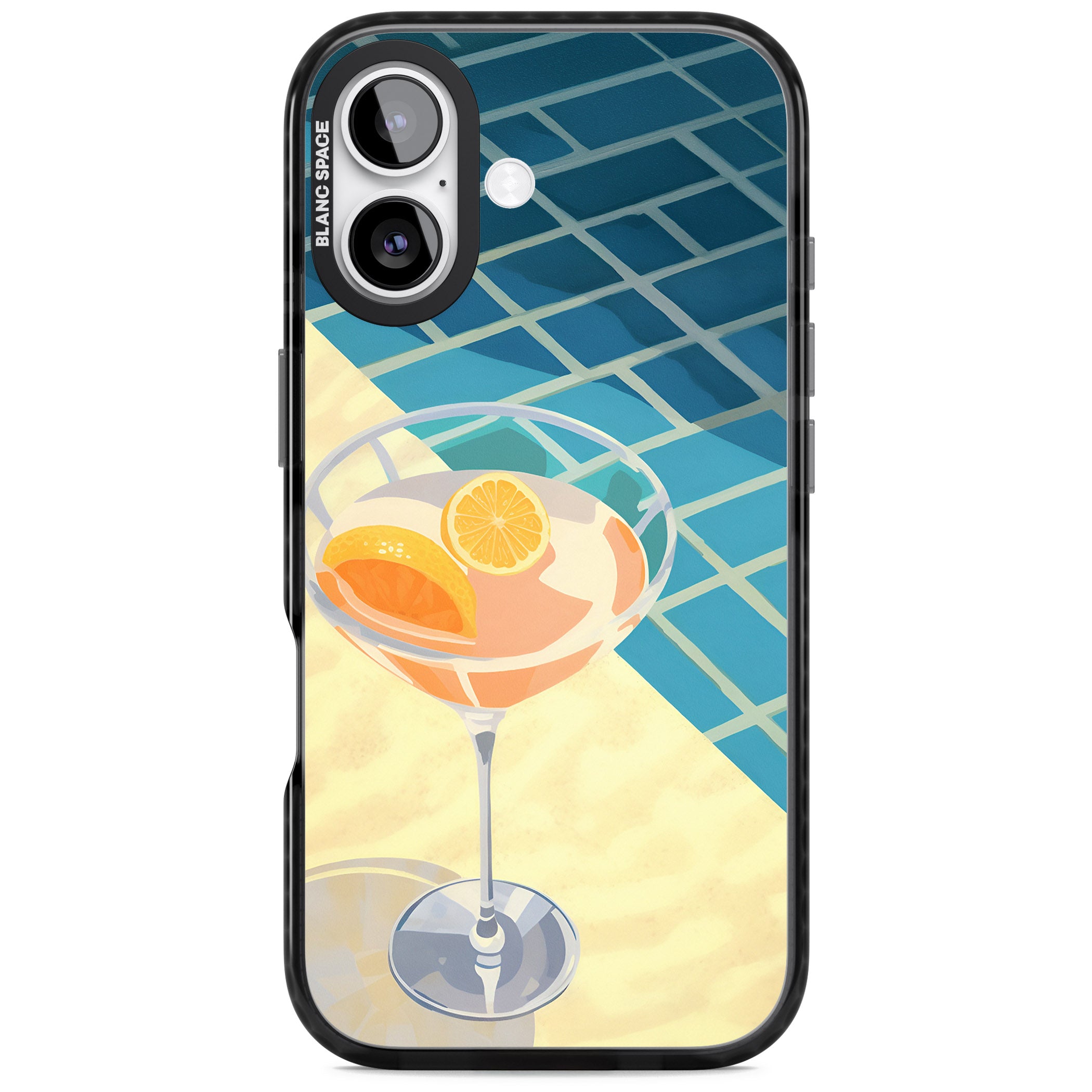 Poolside Citrus Cocktail iPhone 17 Impact Black Phone Case