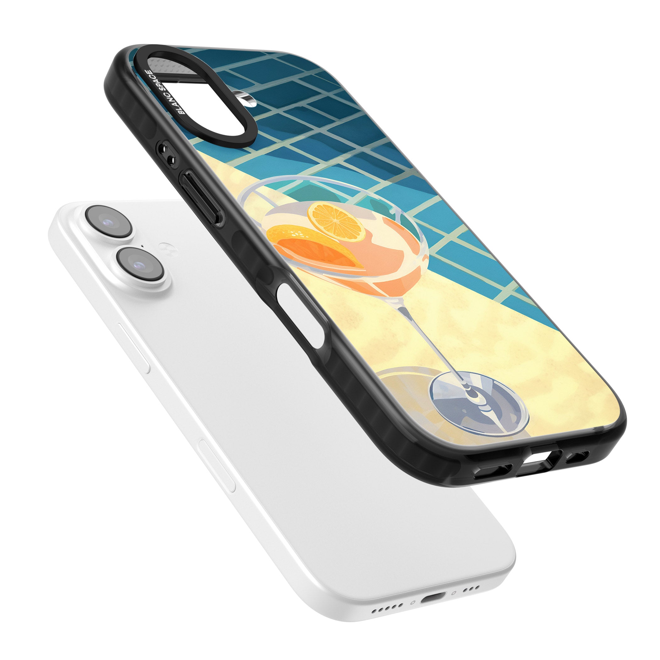 Poolside Citrus Cocktail iPhone 17 Impact Black Phone Case Colours