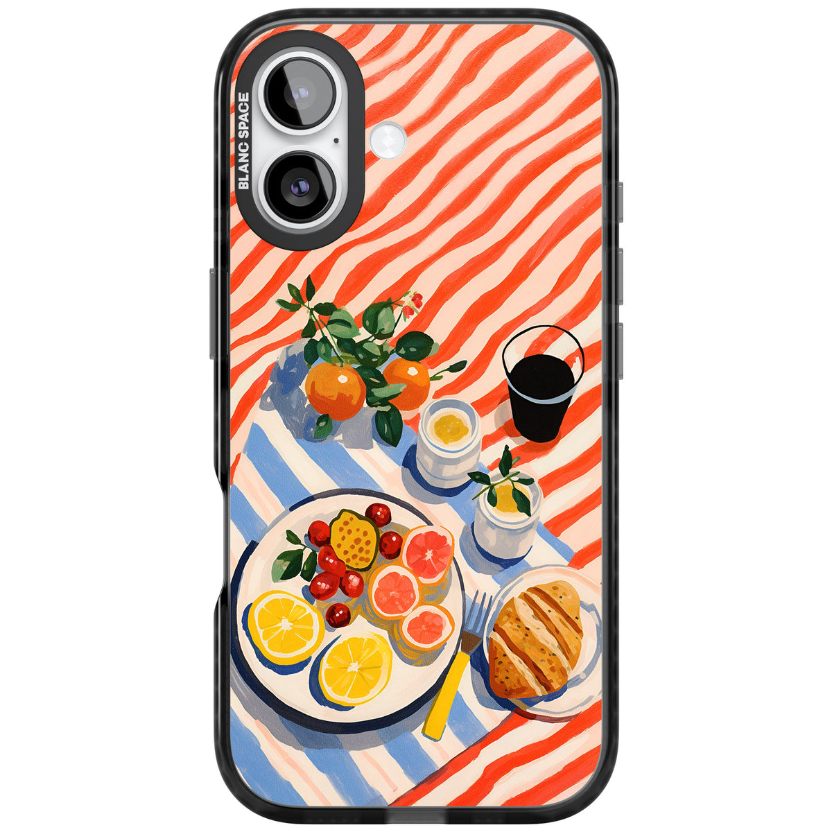 Citrus Picnic iPhone 16 / iPhone 16 Plus / iPhone 17 Impact Black Phone Case front