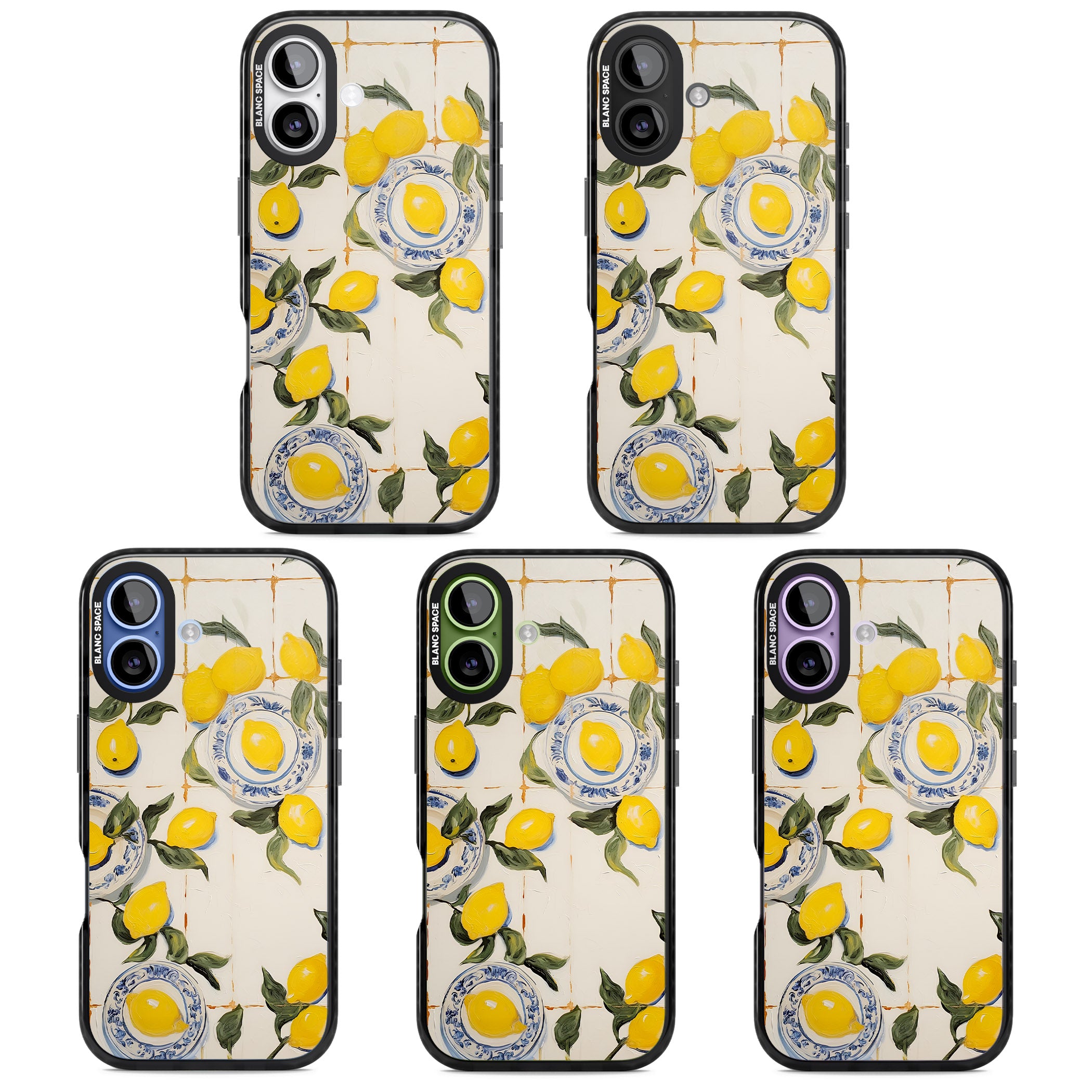 Lemons & Porcelain iPhone 17 Impact Black Phone Case APT Impact Protection