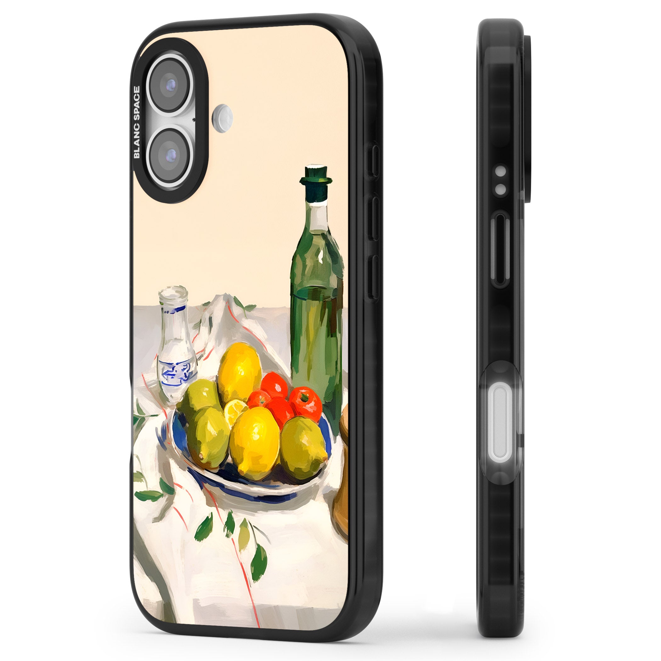 Mediterranean Fruit Salad iPhone 17 Impact Black Phone Case Side Profile