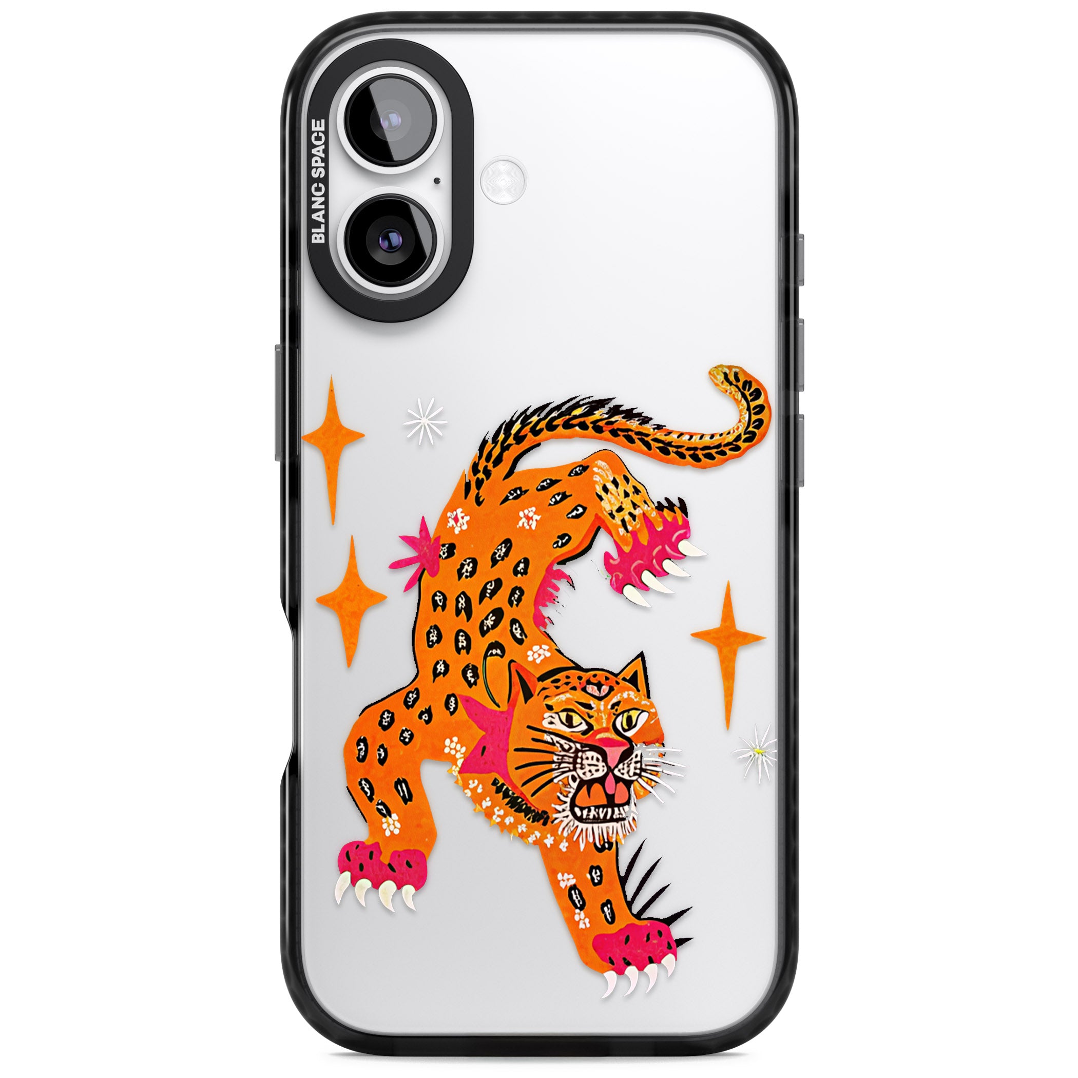 Fierce Jaguar Clear iPhone 17 Impact Black Phone Case