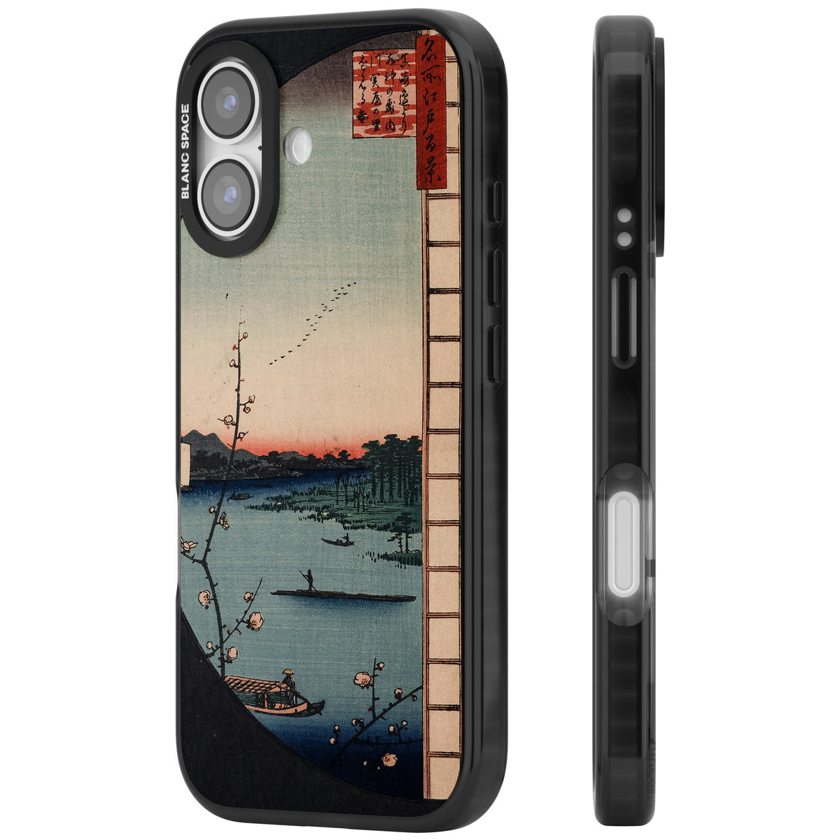Lake At Sunset iPhone 16 / iPhone 16 Plus / iPhone 17 Impact Black Phone Case side