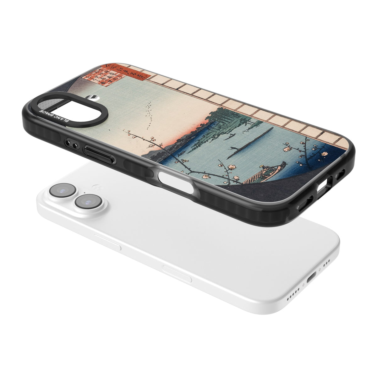 Lake At Sunset iPhone 16 / iPhone 16 Plus / iPhone 17 Impact Black Phone Case angled