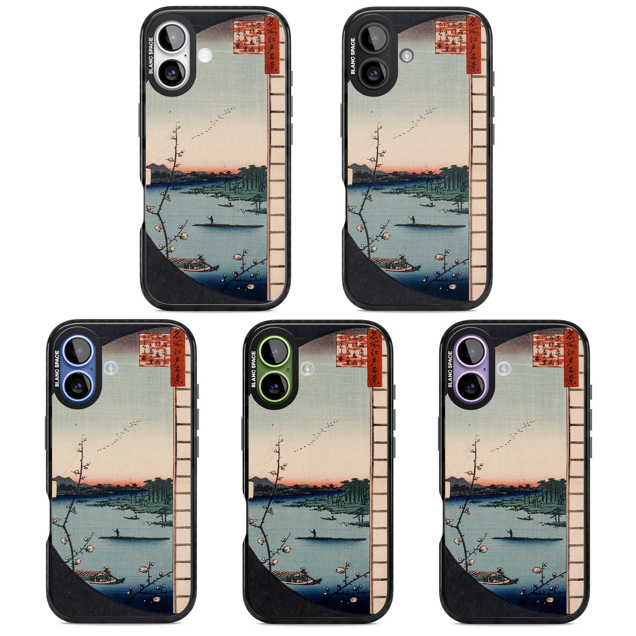 Vintage Japanese Illustrations Lake At Sunset iPhone 17 Impact Black Phone Case APT Impact Protection