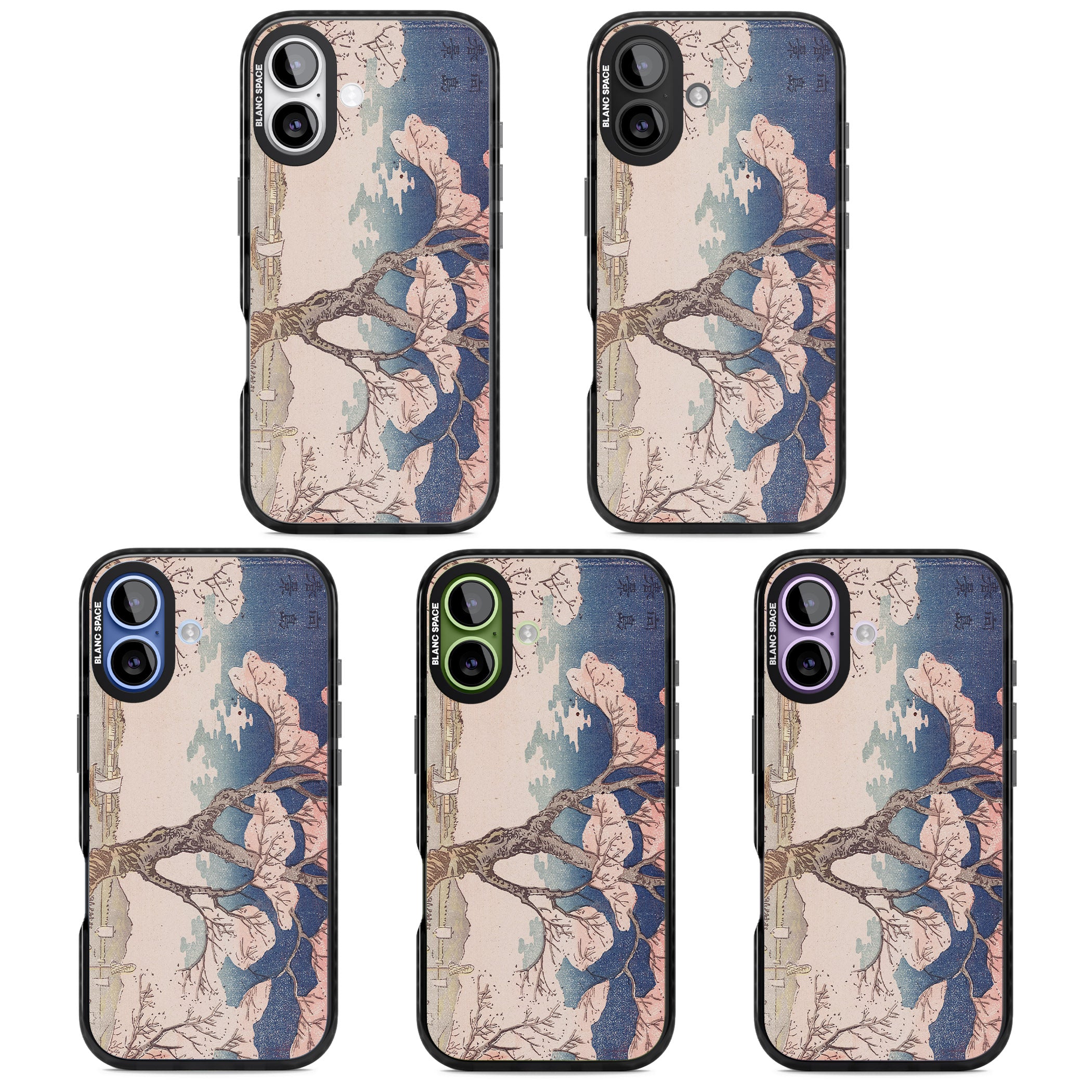 Vintage Japanese Illustrations Cherry Tree iPhone 17 Impact Black Phone Case APT Impact Protection