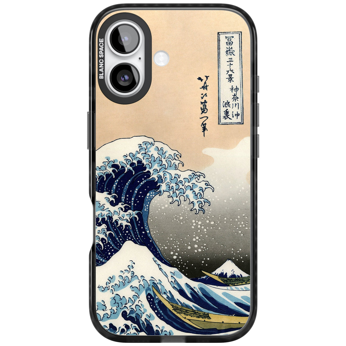 Great Wave iPhone 16 / iPhone 16 Plus / iPhone 17 Impact Black Phone Case front
