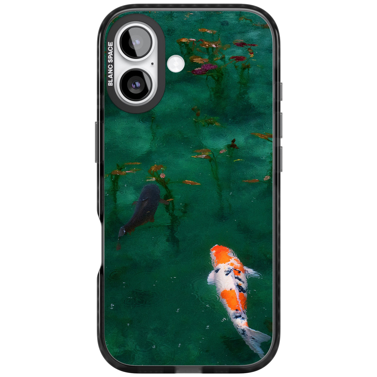 Koi Fish iPhone 16 / iPhone 16 Plus / iPhone 17 Impact Black Phone Case front
