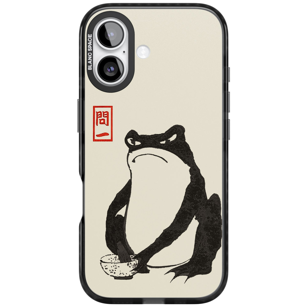Matsumoto Hoji Grumpy Toad iPhone 16 / iPhone 16 Plus / iPhone 17 Impact Black Phone Case front