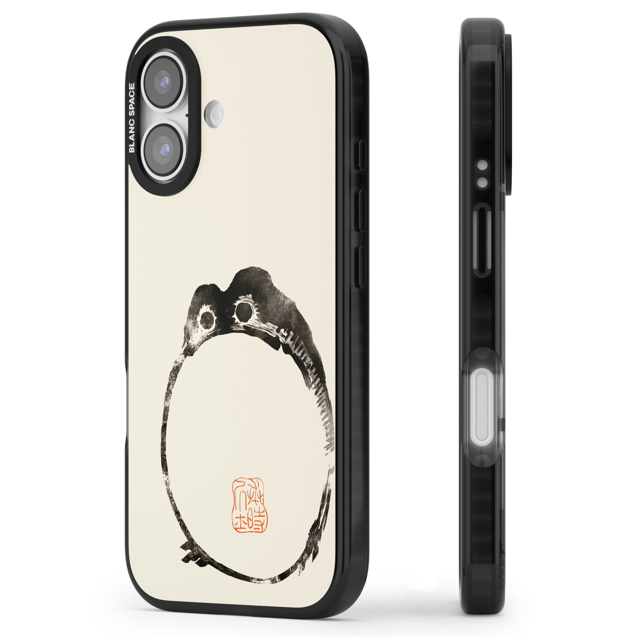 Matsumoto Hoji Round Frog iPhone 17 Impact Black Phone Case Side Profile