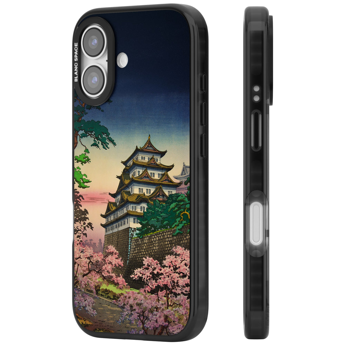 Nagoya Castle iPhone 16 / iPhone 16 Plus / iPhone 17 Impact Black Phone Case side