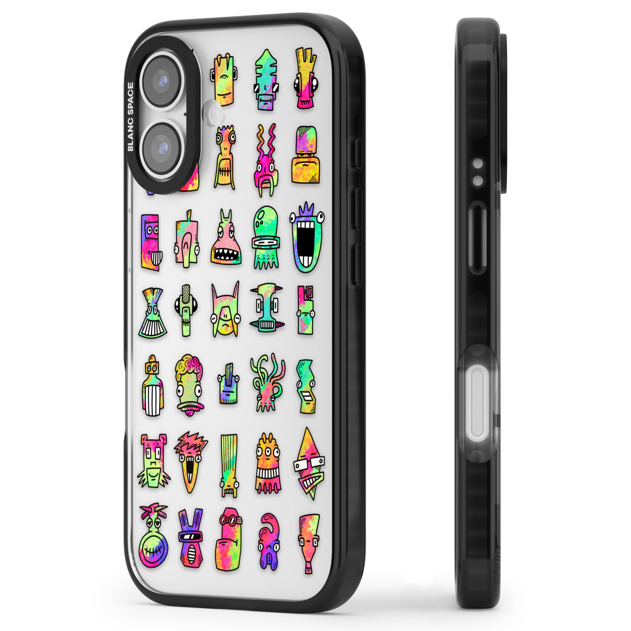 Splashy Friends iPhone 17 Impact Black Phone Case Side Profile