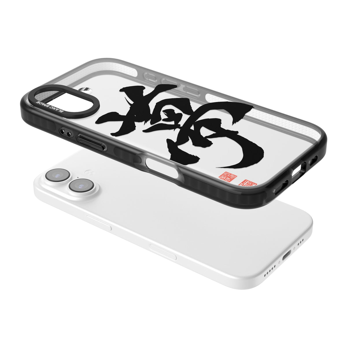 Japanese Kanji - Dream iPhone 16 / iPhone 16 Plus / iPhone 17 Impact Black Phone Case angled